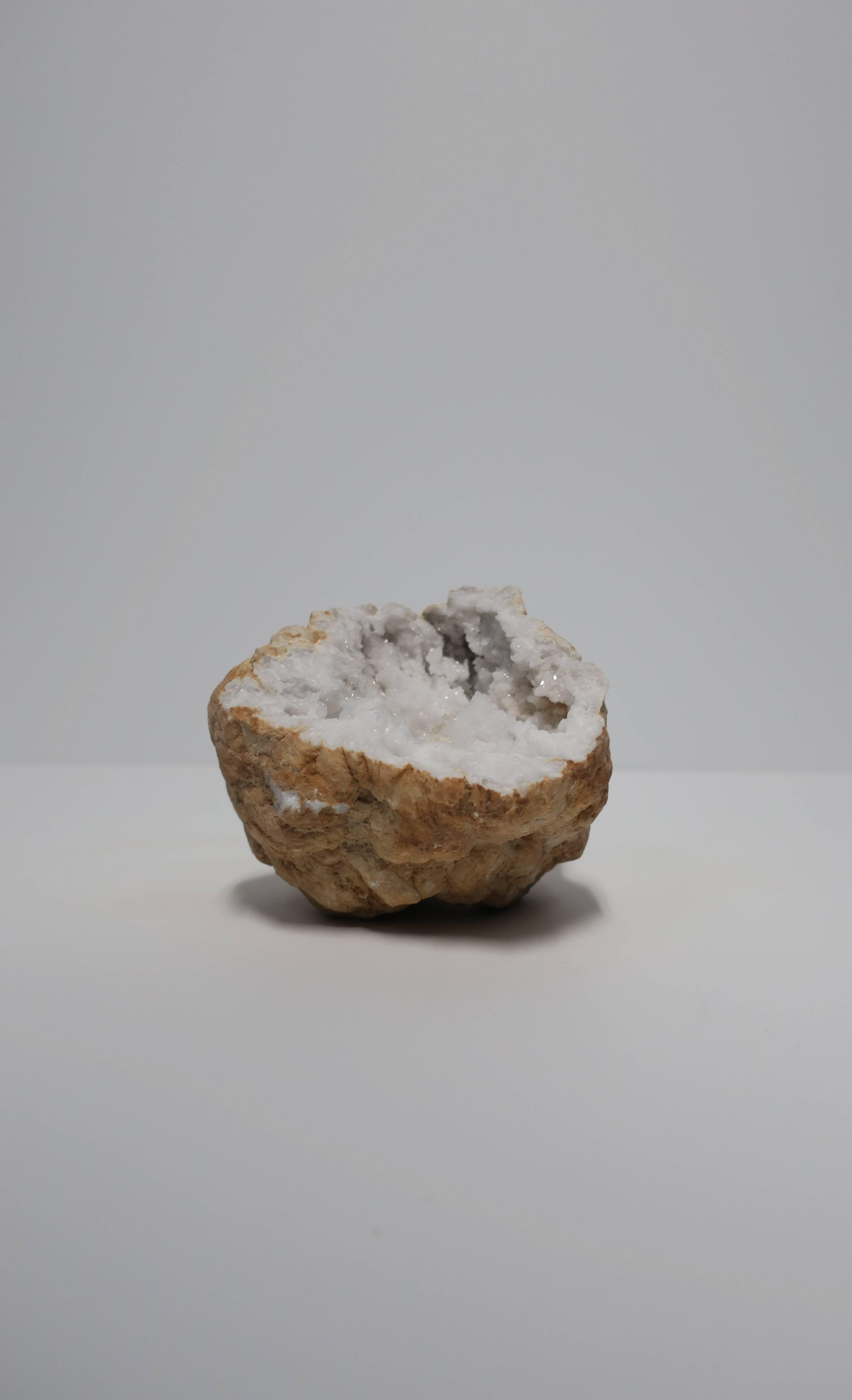 White Crystal Geode Natural Specimen Sculpture Piece 4