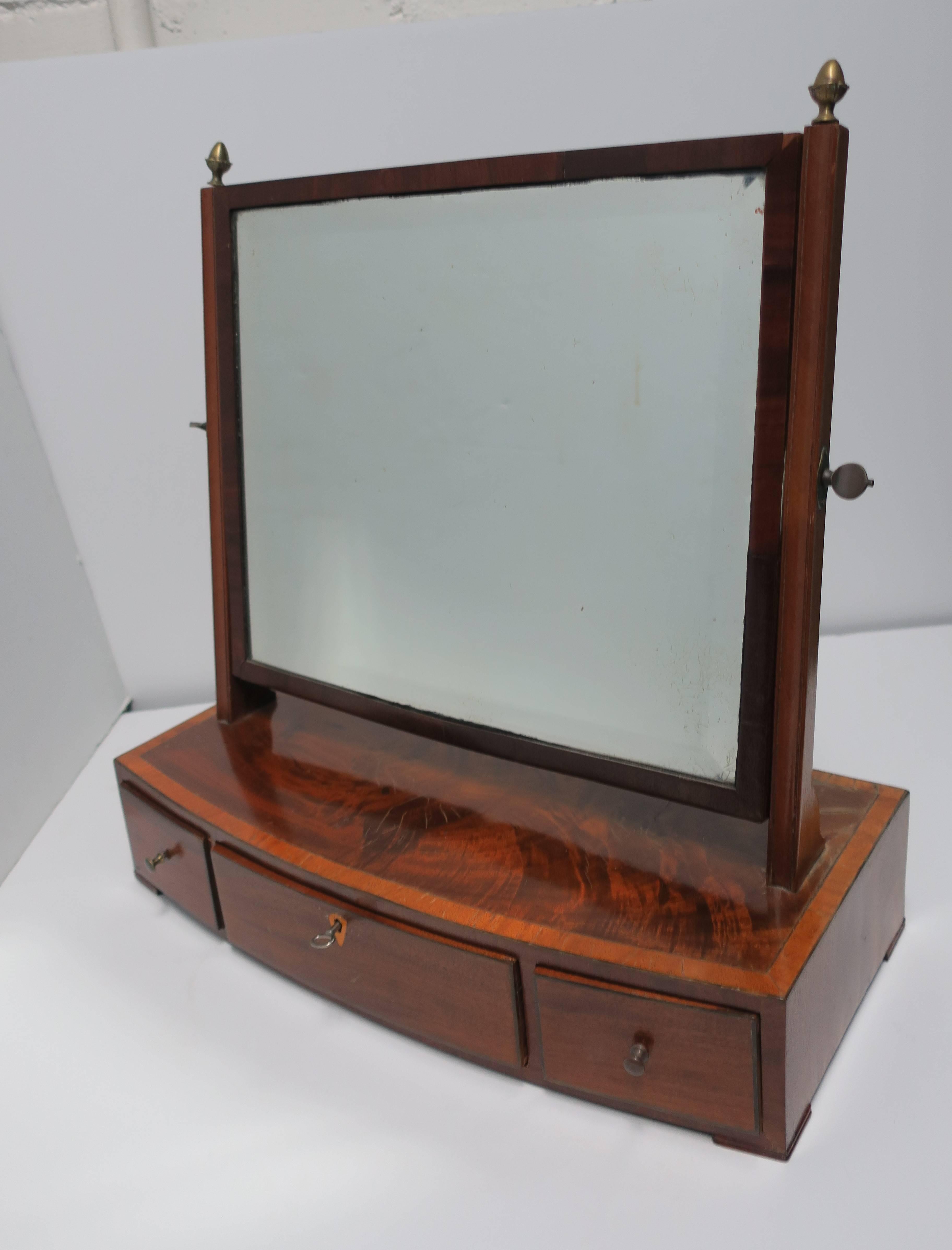 European Antique Vanity Mirror with Drawers