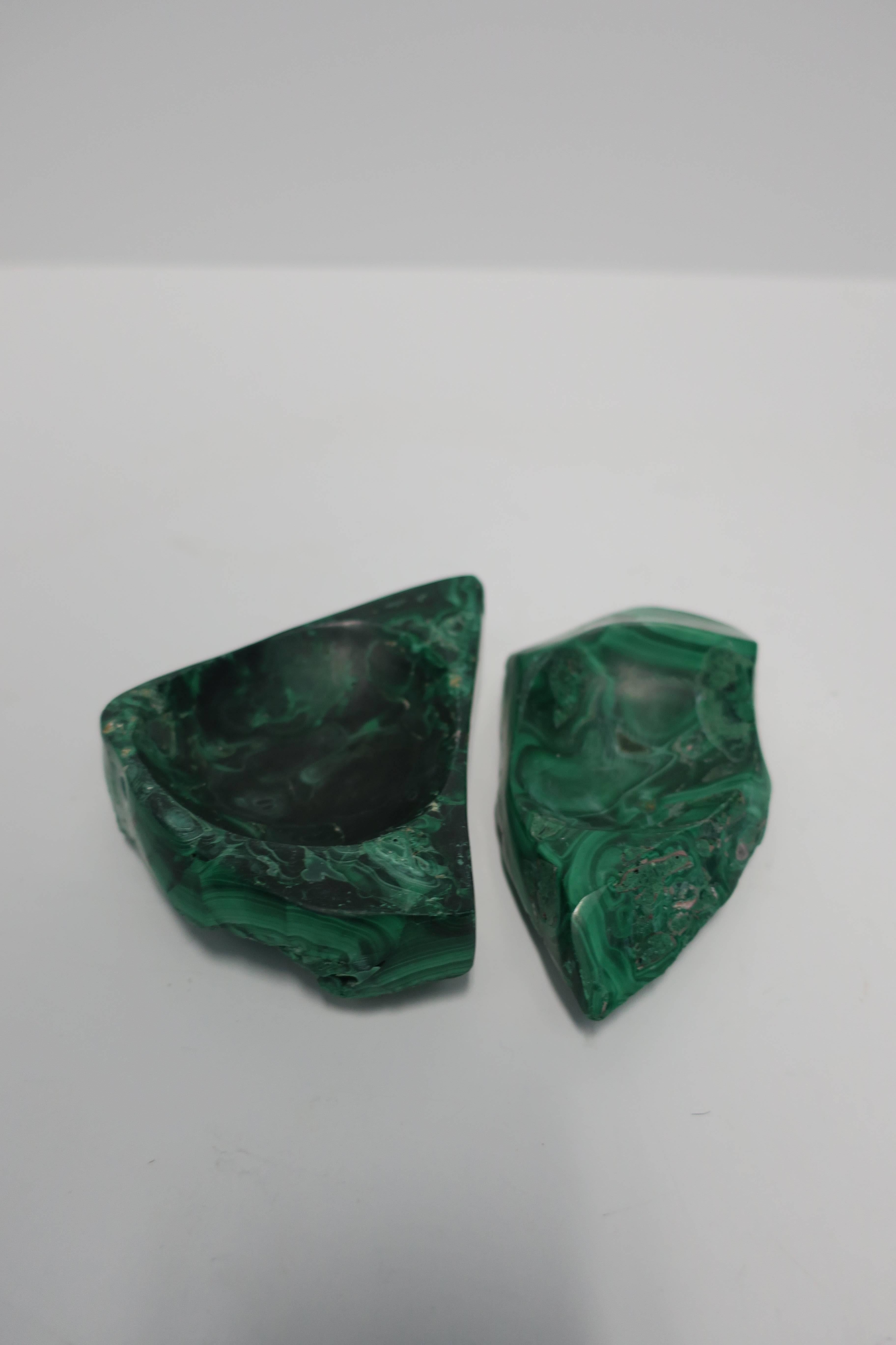 20th Century Green Malachite Desk Vessel or Jewelry Dish