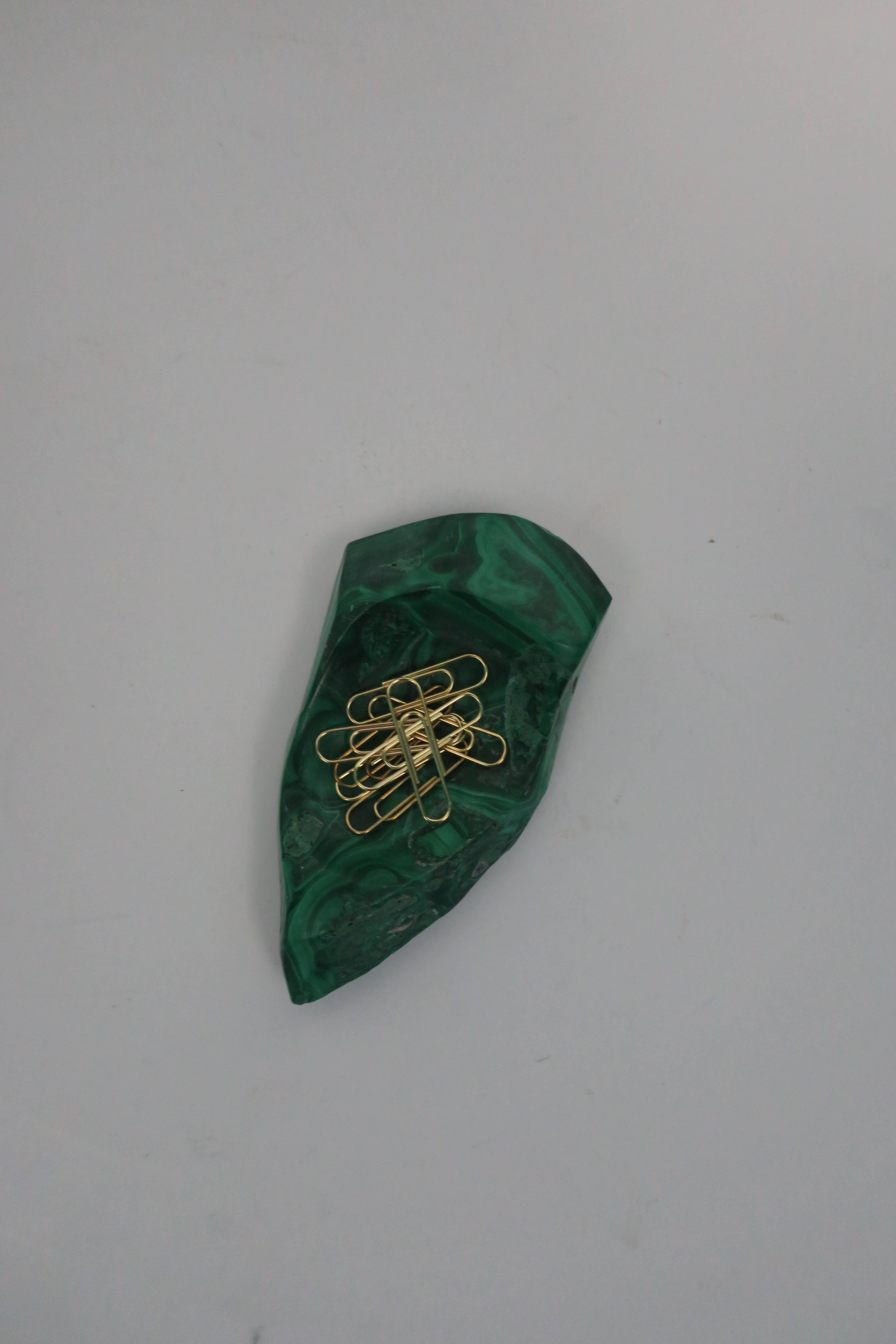 Green Malachite Desk Vessel or Jewelry Dish 8