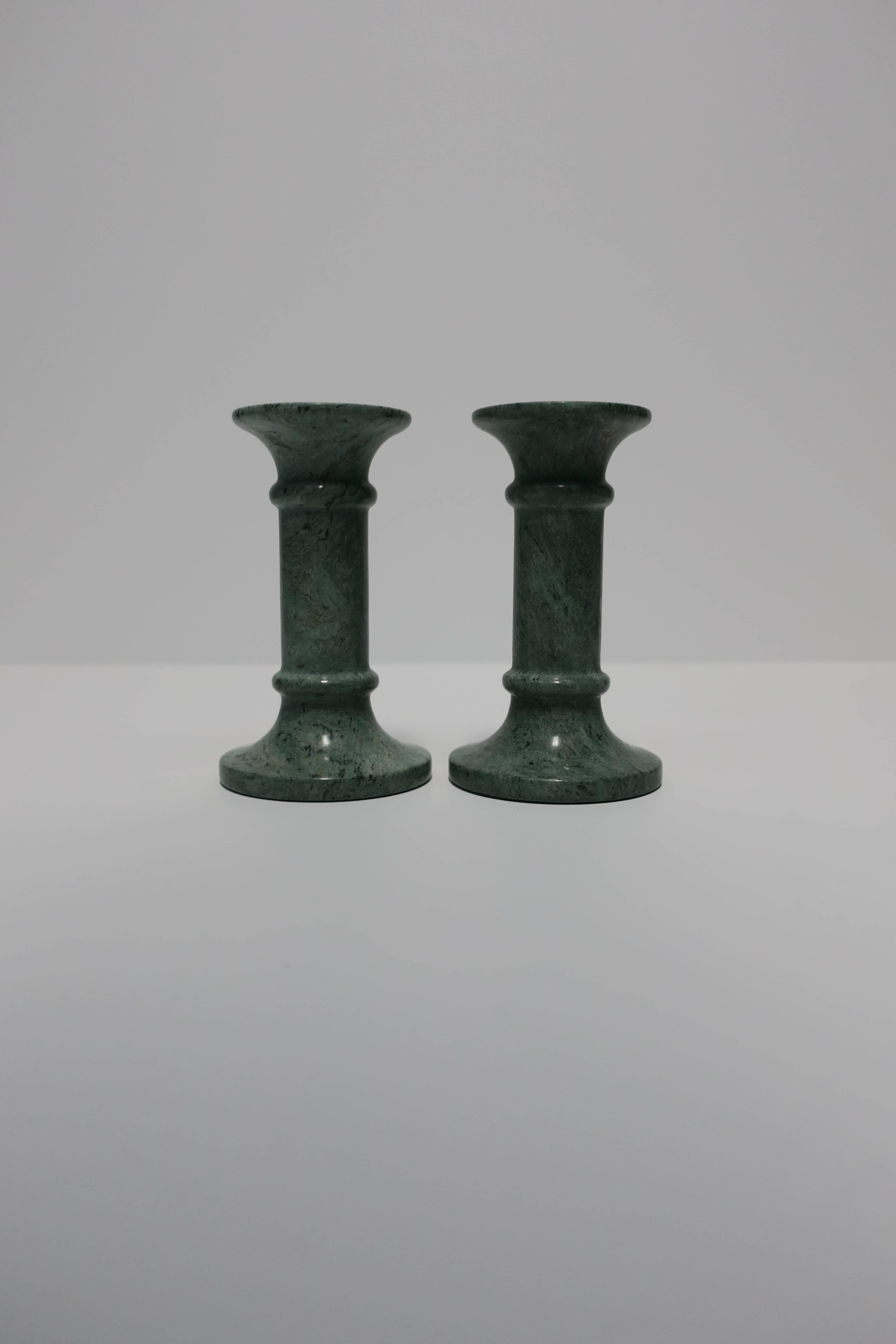 green marble candle holder