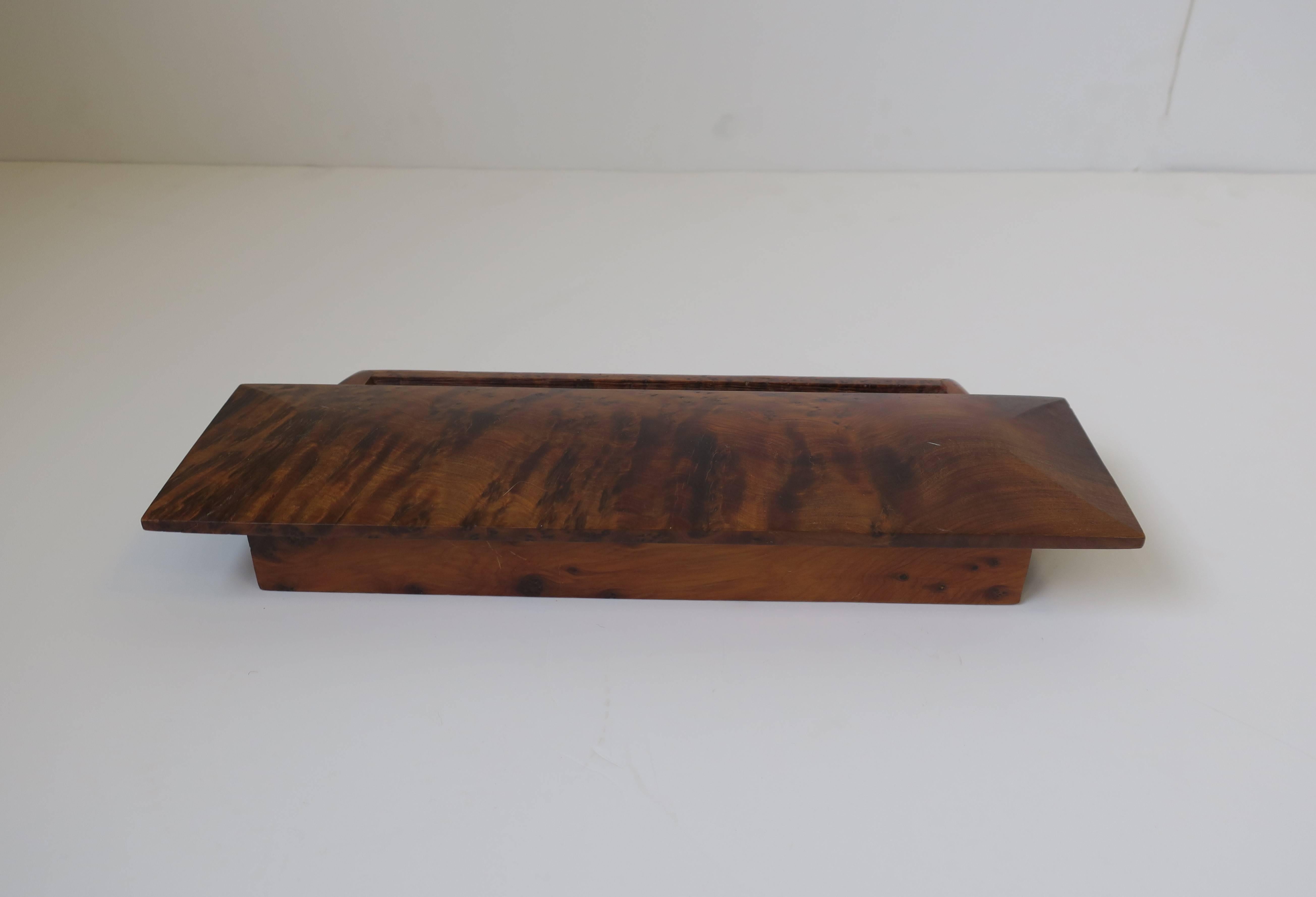 Burl Wood Vanity Jewelry Box or Desk Vessel 5