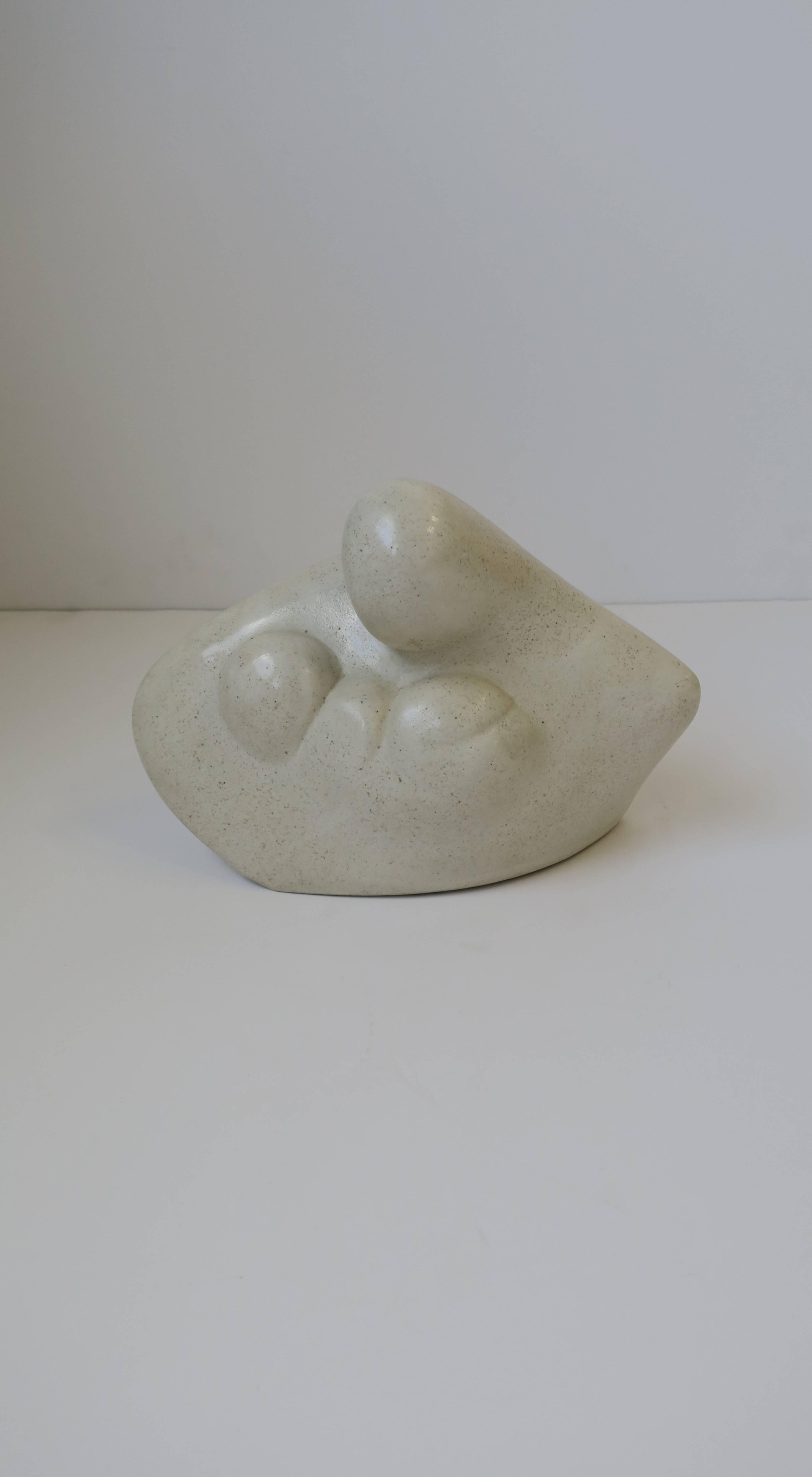 Post-Modern Vintage Modern Mother-and-Child Stone Sculpture 