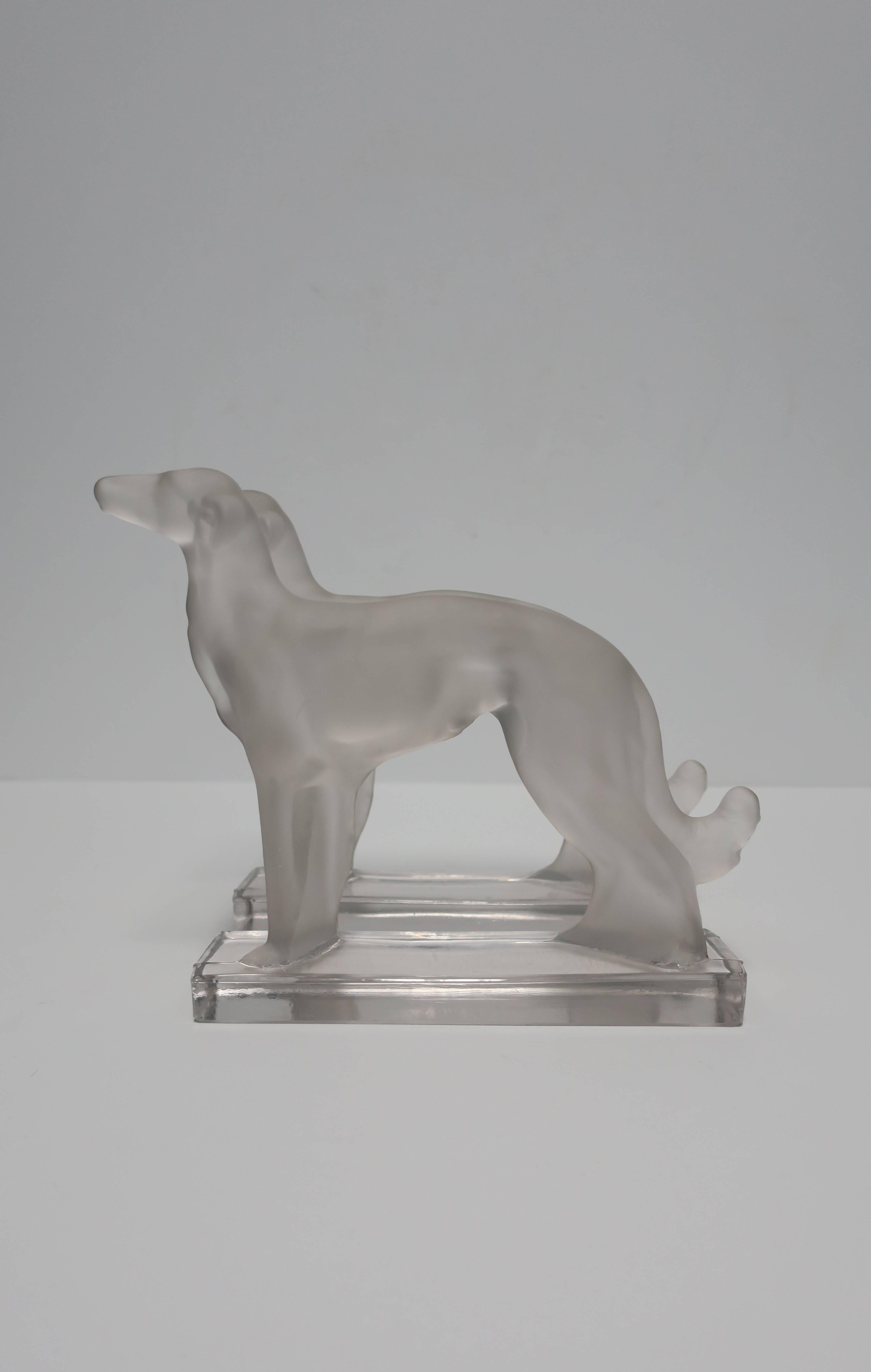 Art Deco Wolfhound Dogs Crystal Bookends, Pair 1