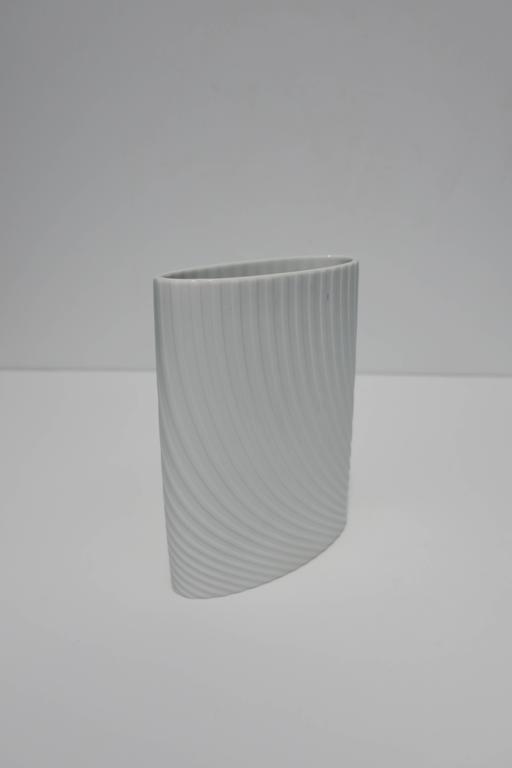 Designer White Matte Porcelain Vase by Rosenthal StudioLine For Sale