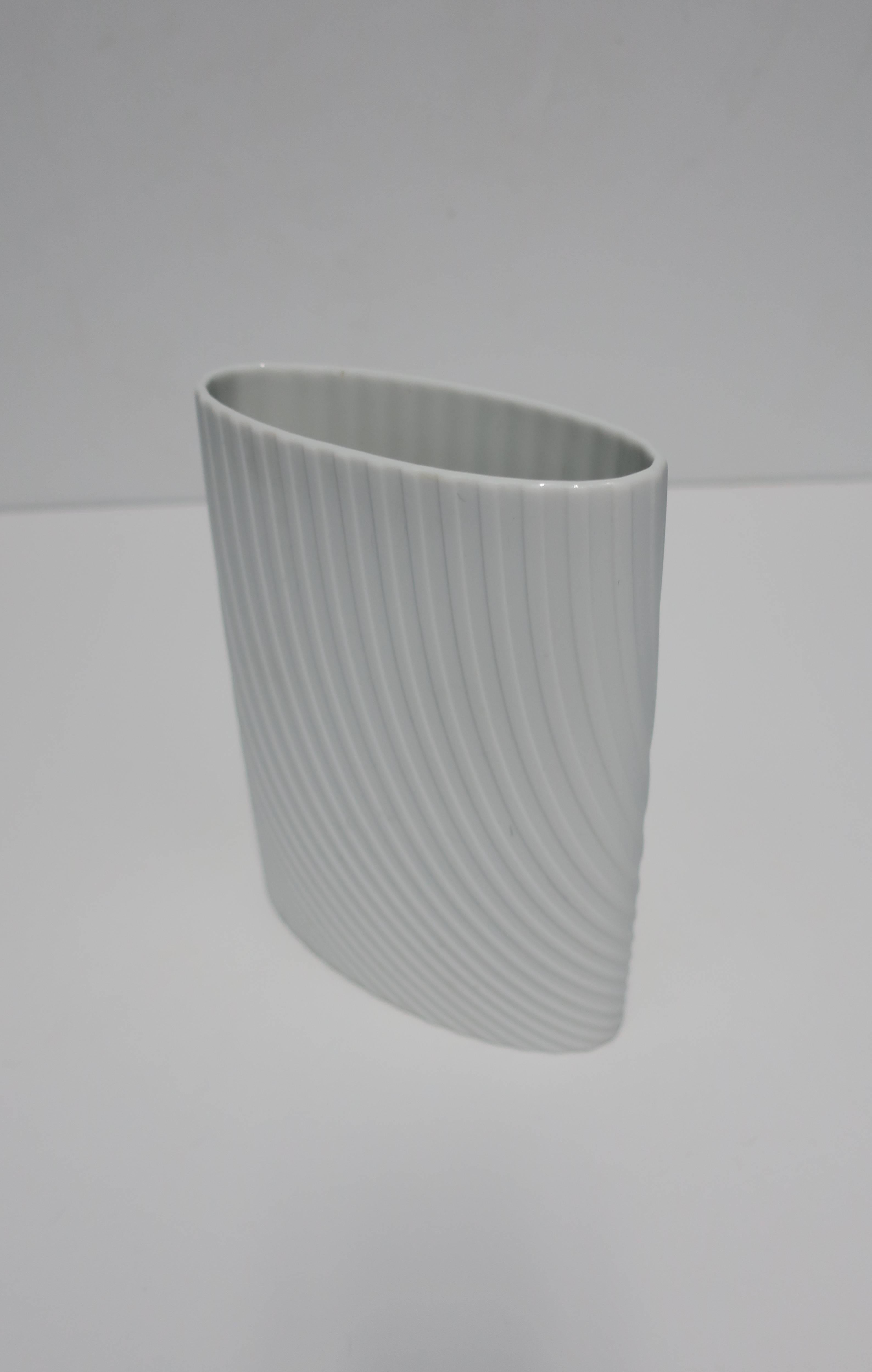 Minimalist Designer White Matte Porcelain Vase by Rosenthal Studio-Line For Sale