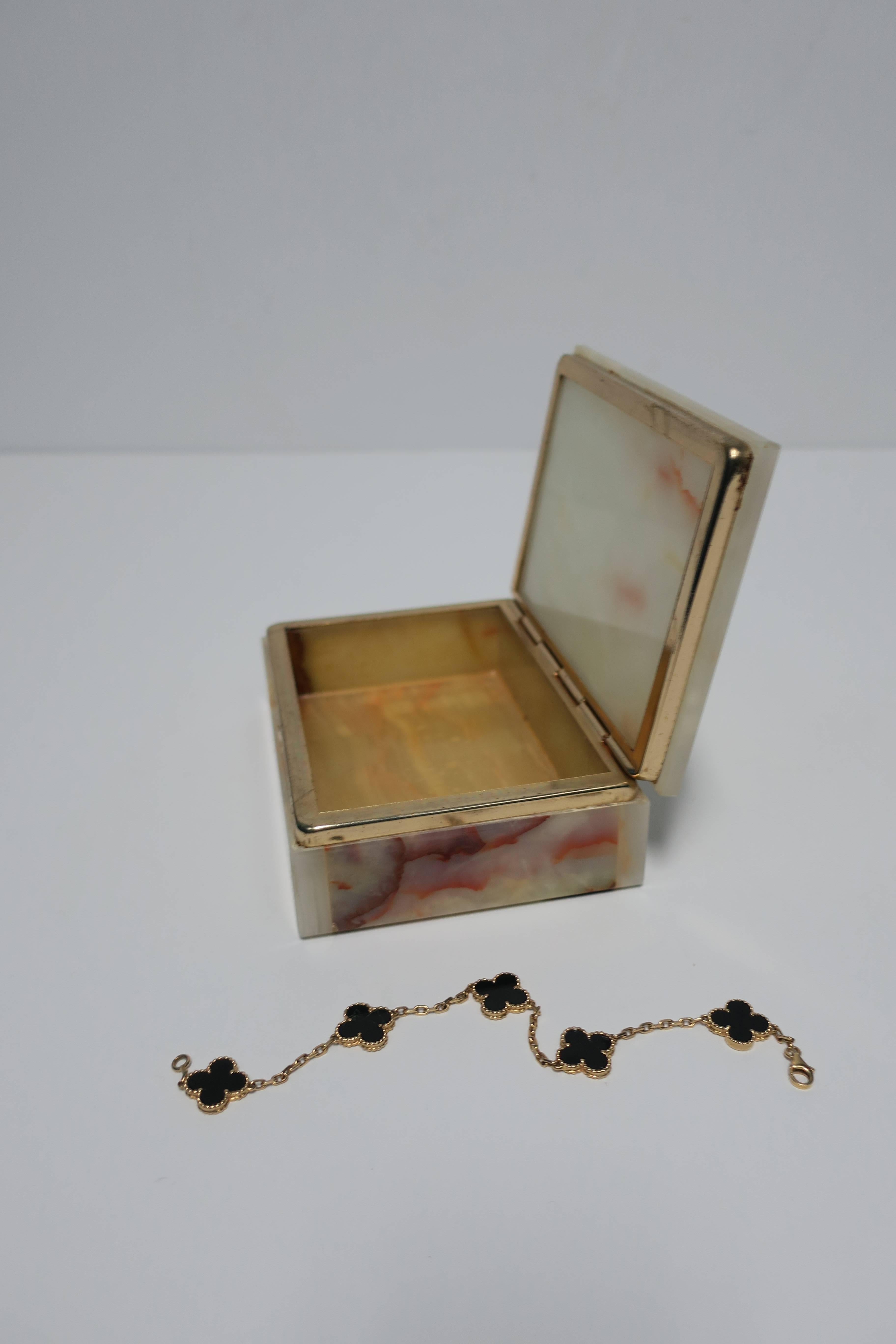 Plated Modern Italian Onyx Marble Jewelry Box