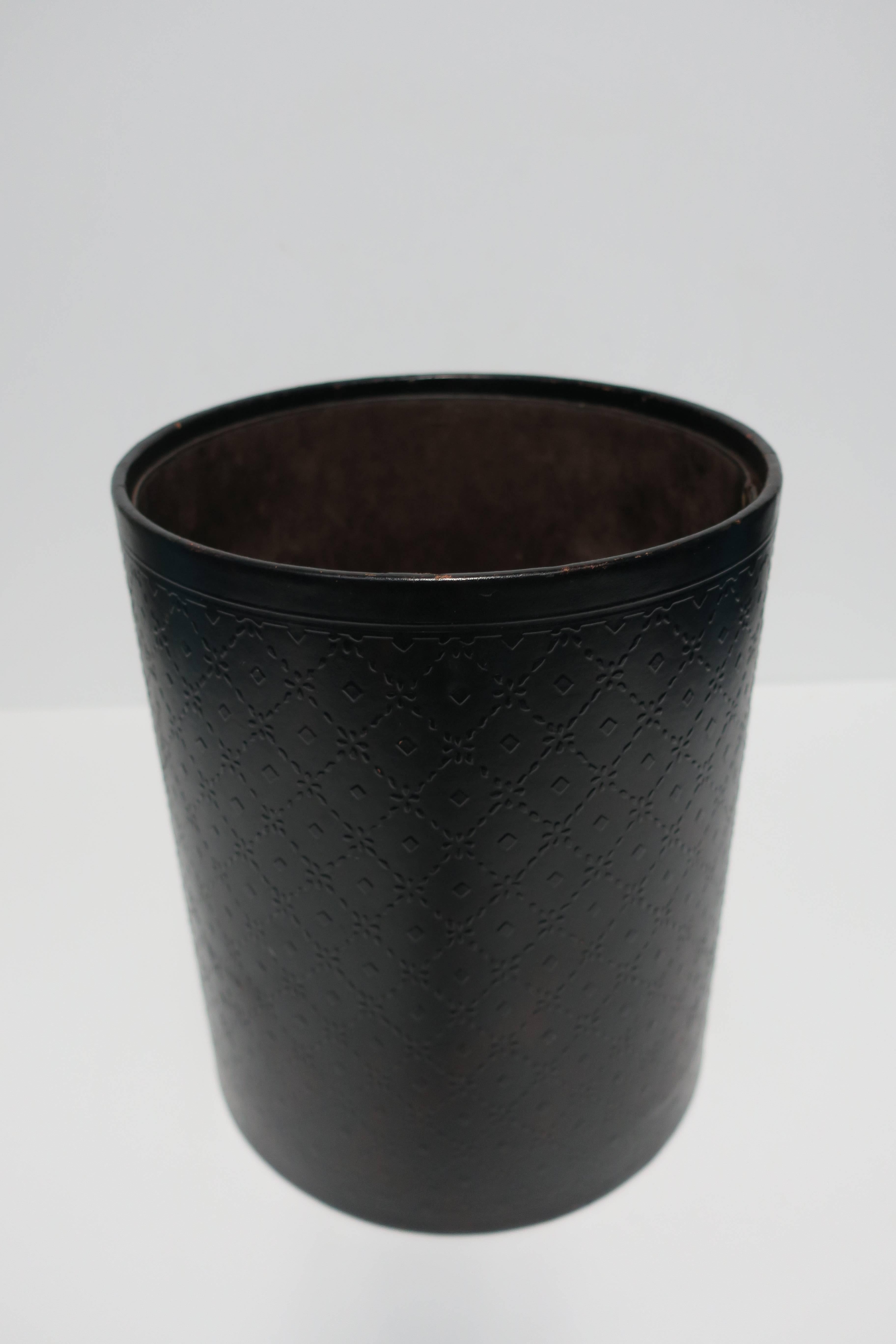leather garbage can