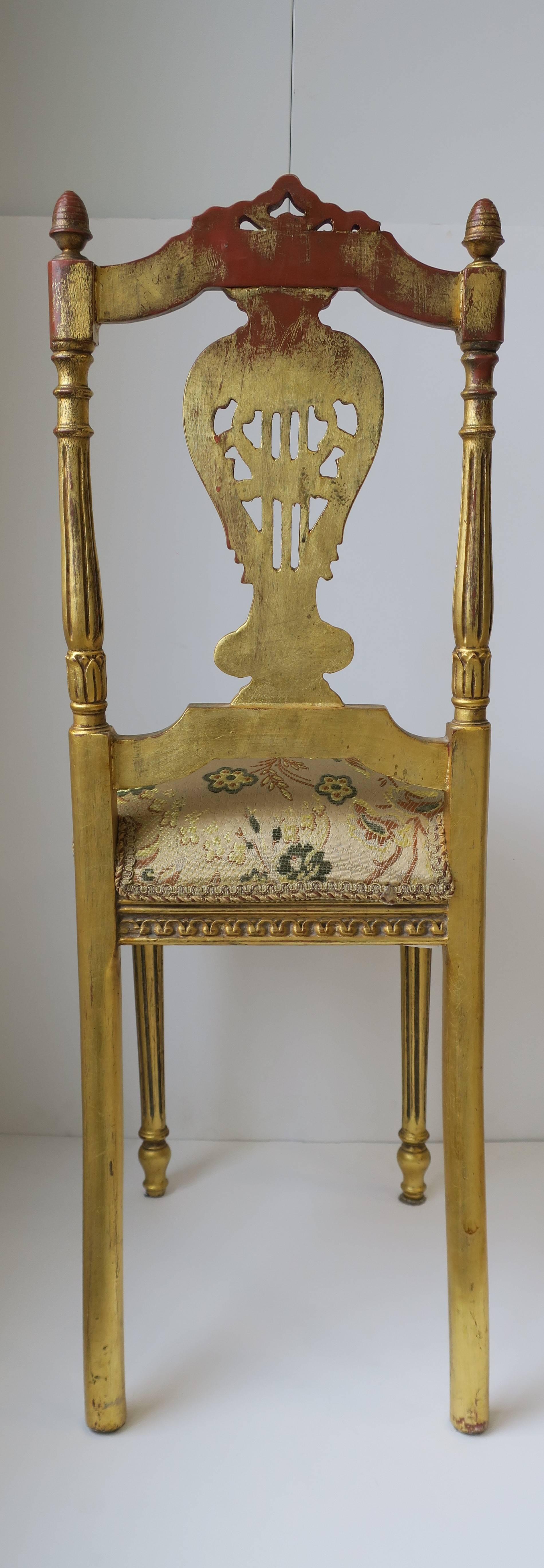 Gold Giltwood Upholstered Chair in the Louis XVI Style  3