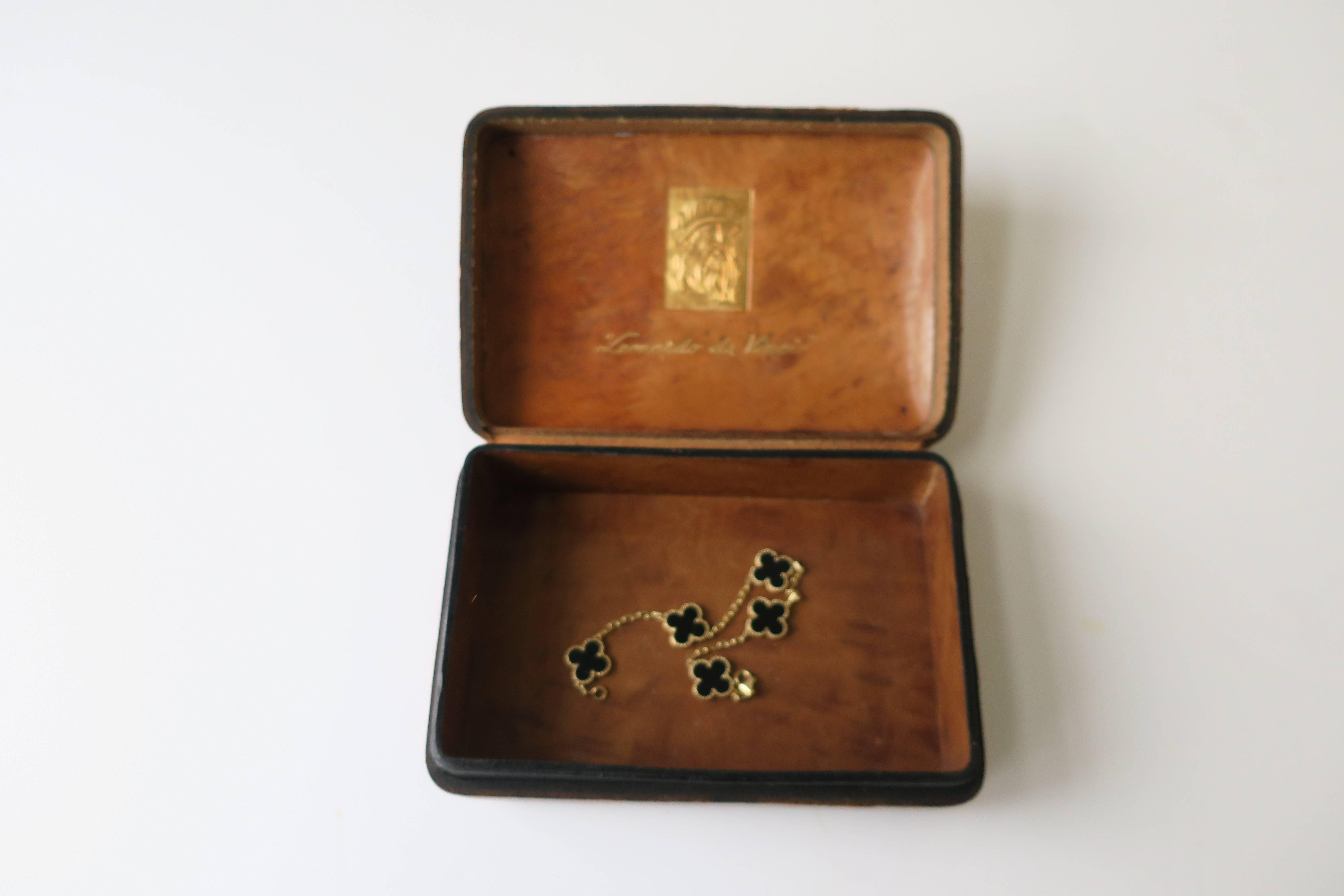 20th Century Italian Leather Jewelry Box