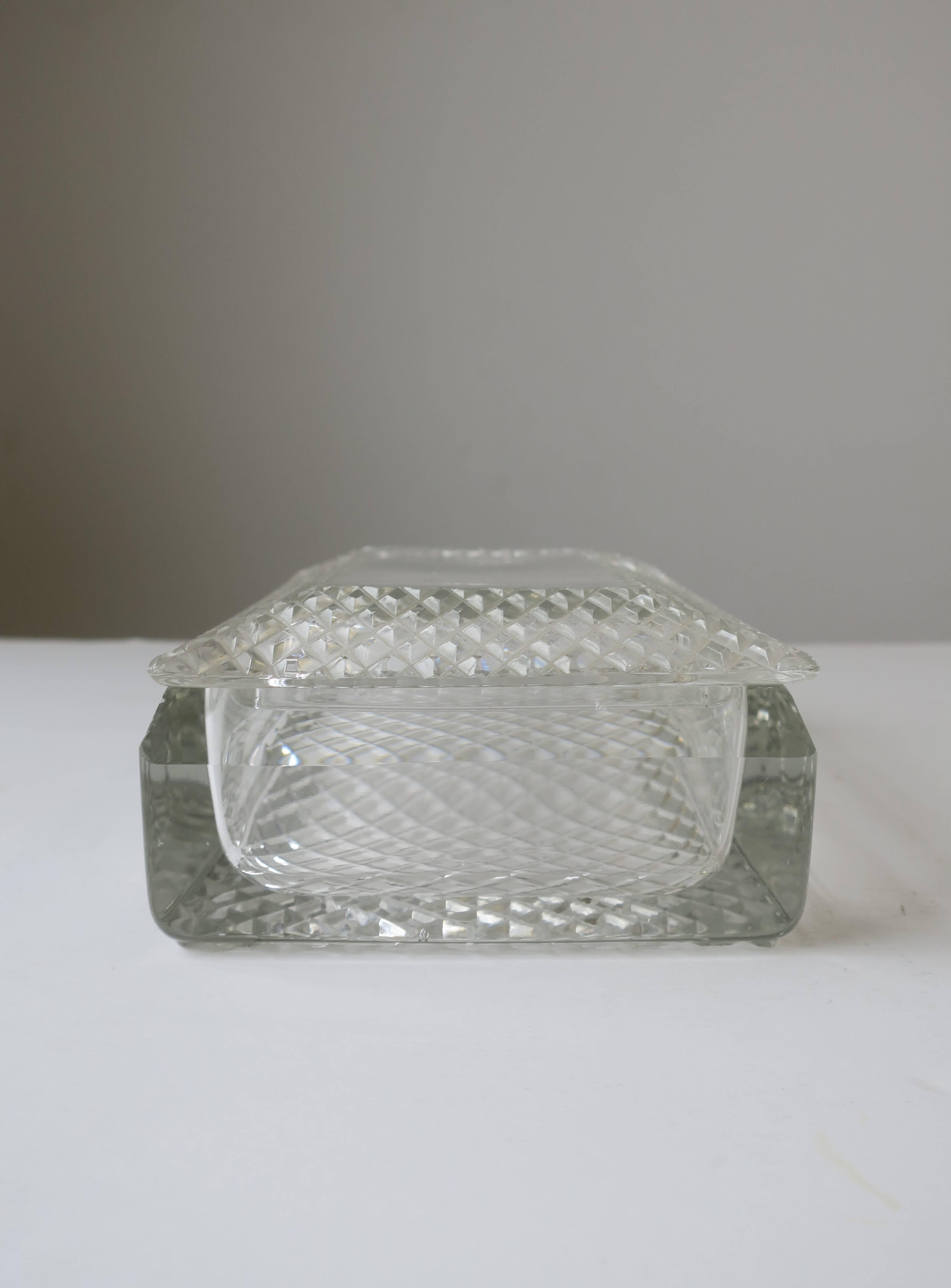 American Crystal Jewelry Box with Diamond Quilted Design