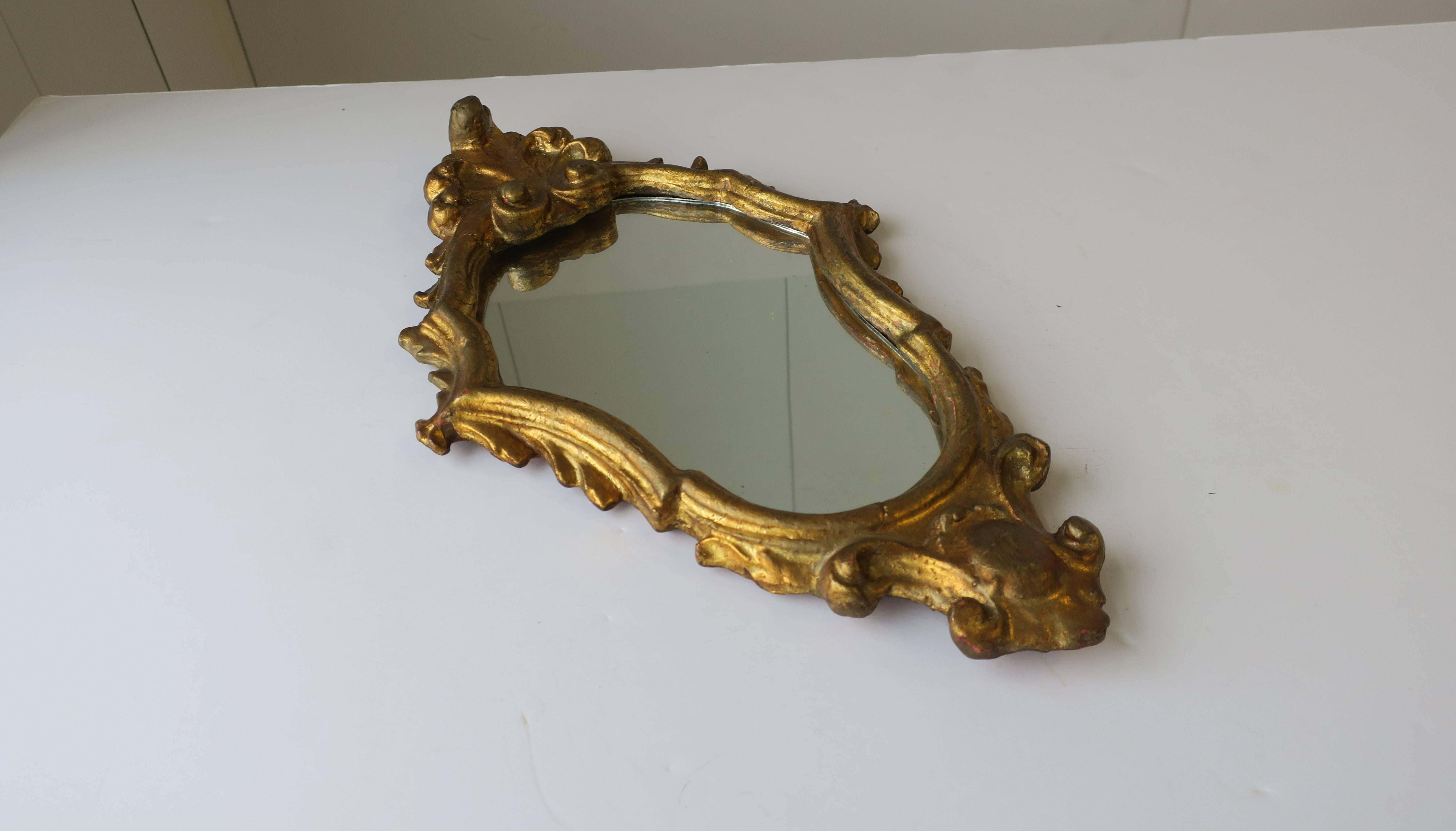 20th Century Small Midcentury Italian Gold Giltwood Mirror