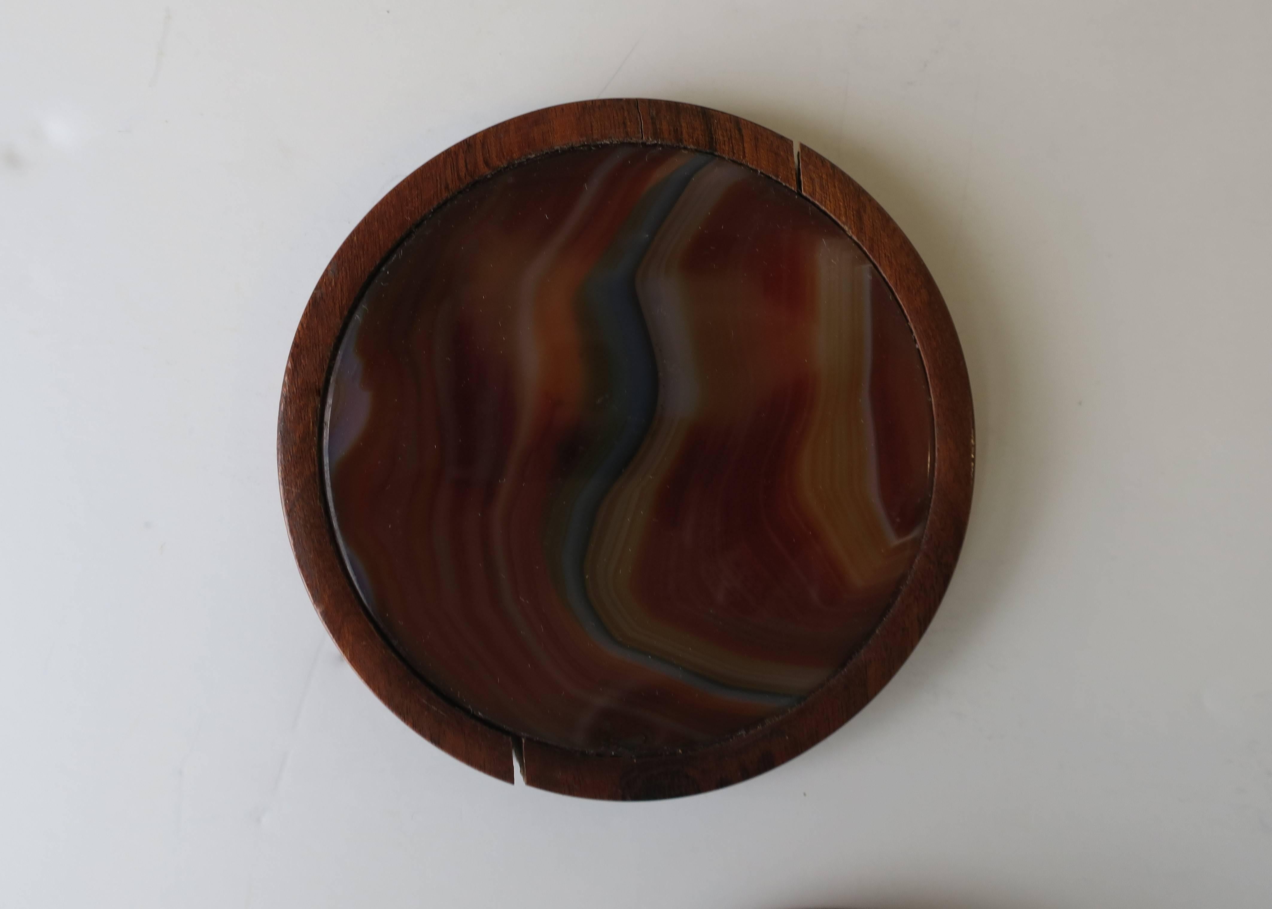 Brazilian Modern Onyx and Rosewood Drink or Cocktail Coasters 5