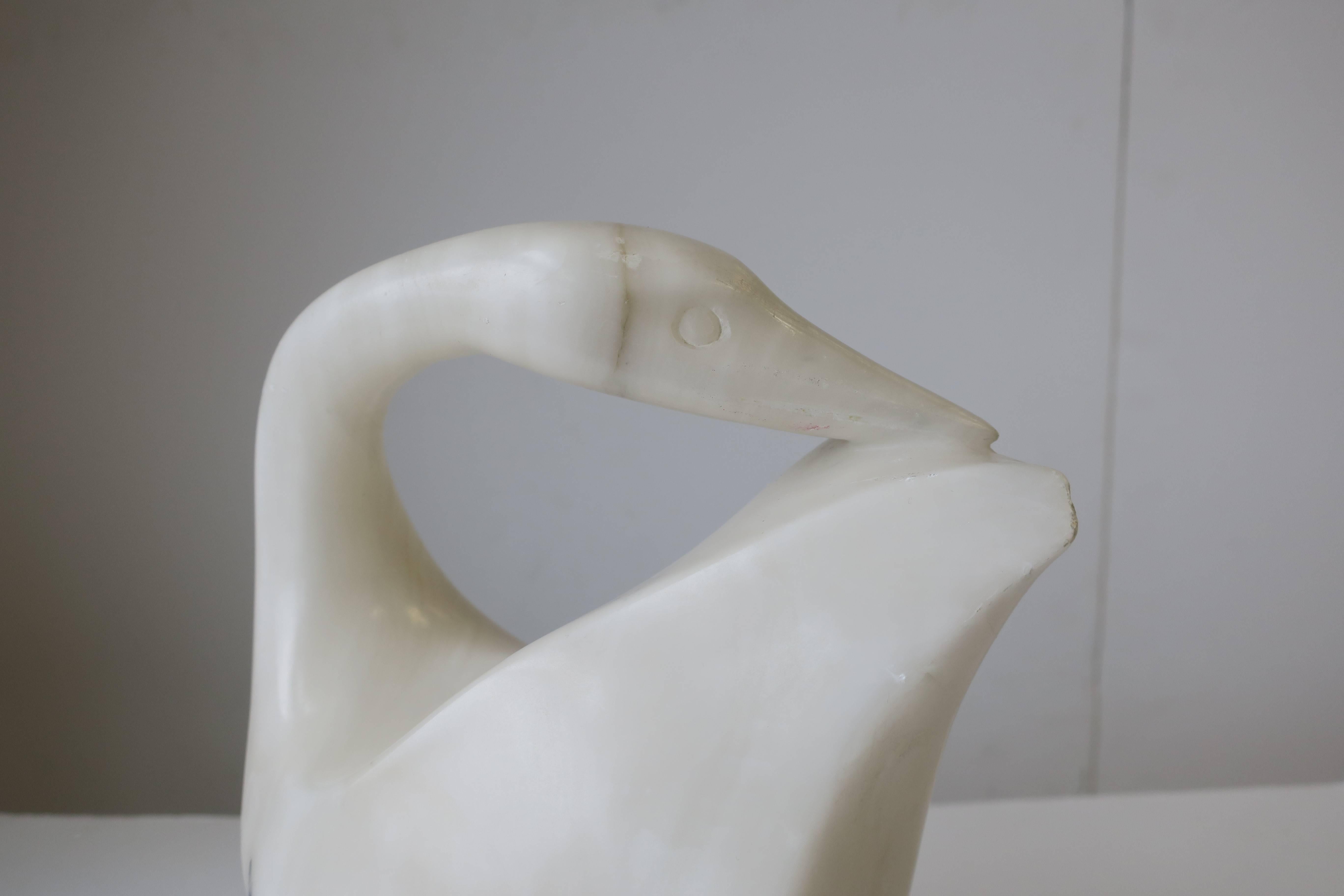 Black and White Marble Bird Sculpture, ca. 1980s 2