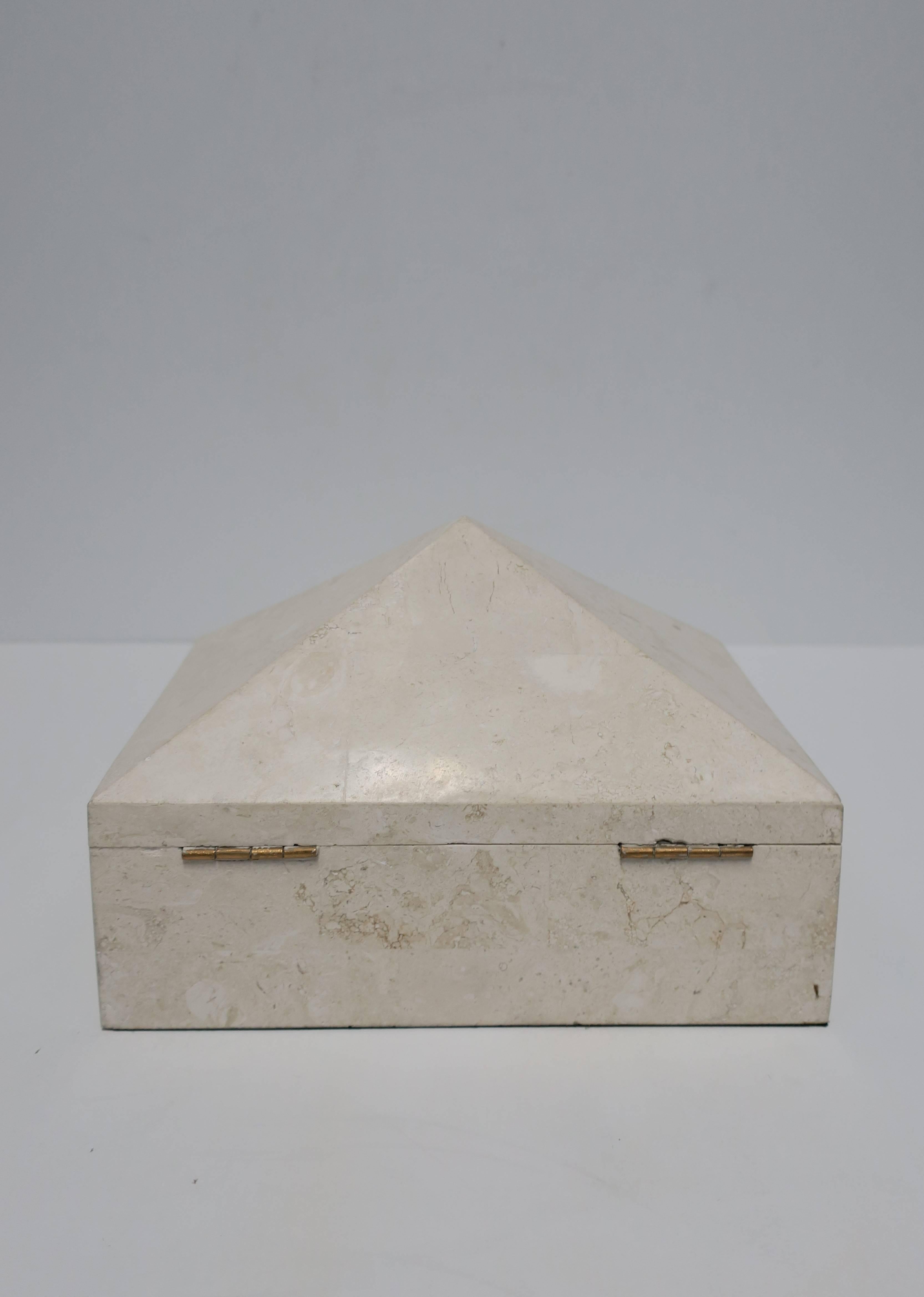 Postmodern Travertine Marble Pyramid Jewelry Box by Designer Maitland Smith 7