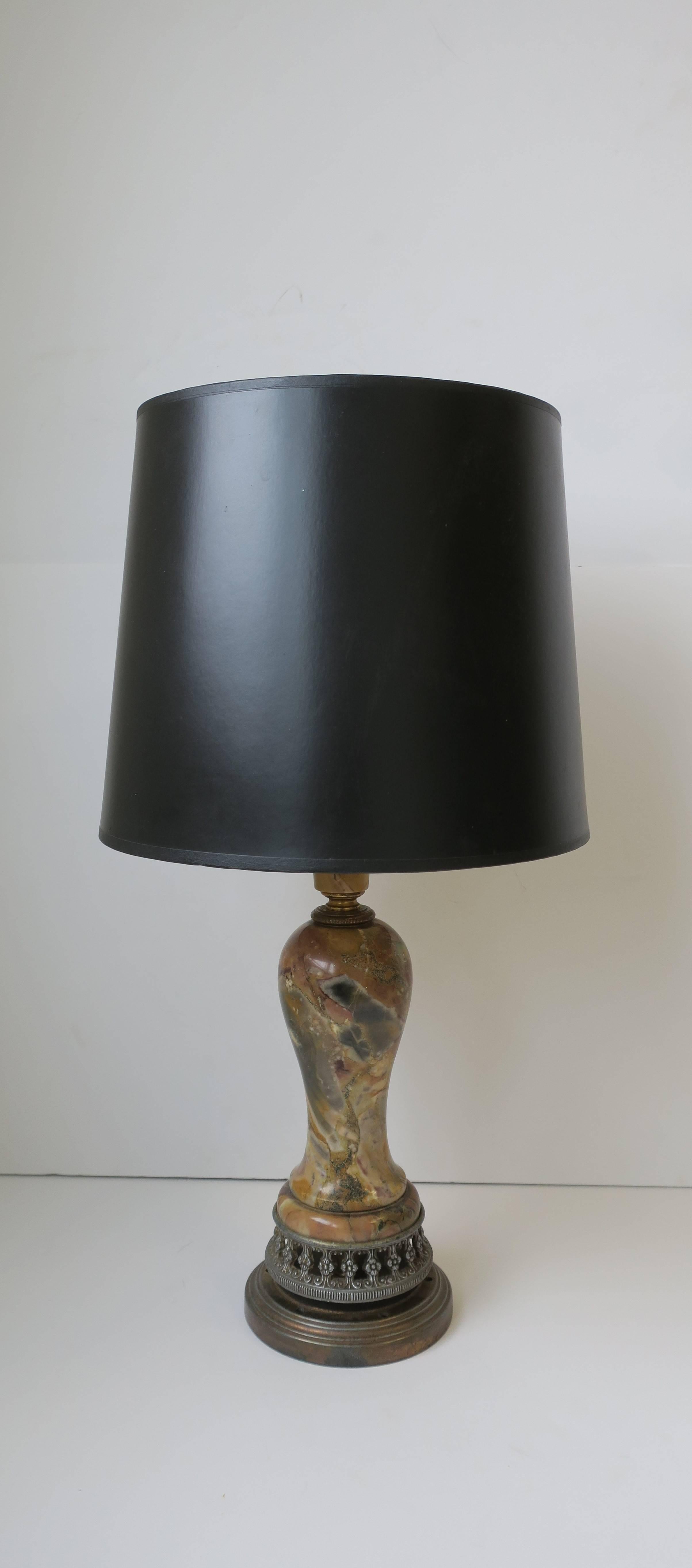 Polished Italian Marble Table Lamp