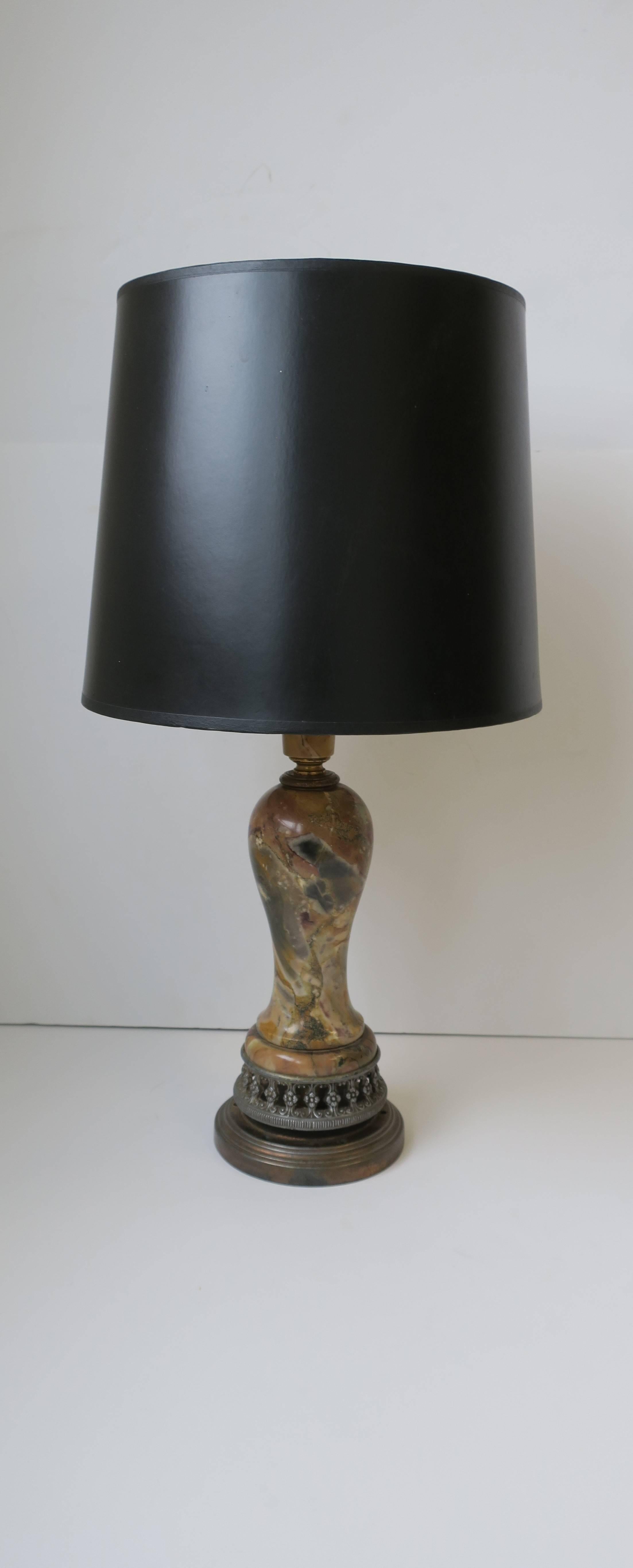 Italian Marble Table Lamp In Good Condition In New York, NY