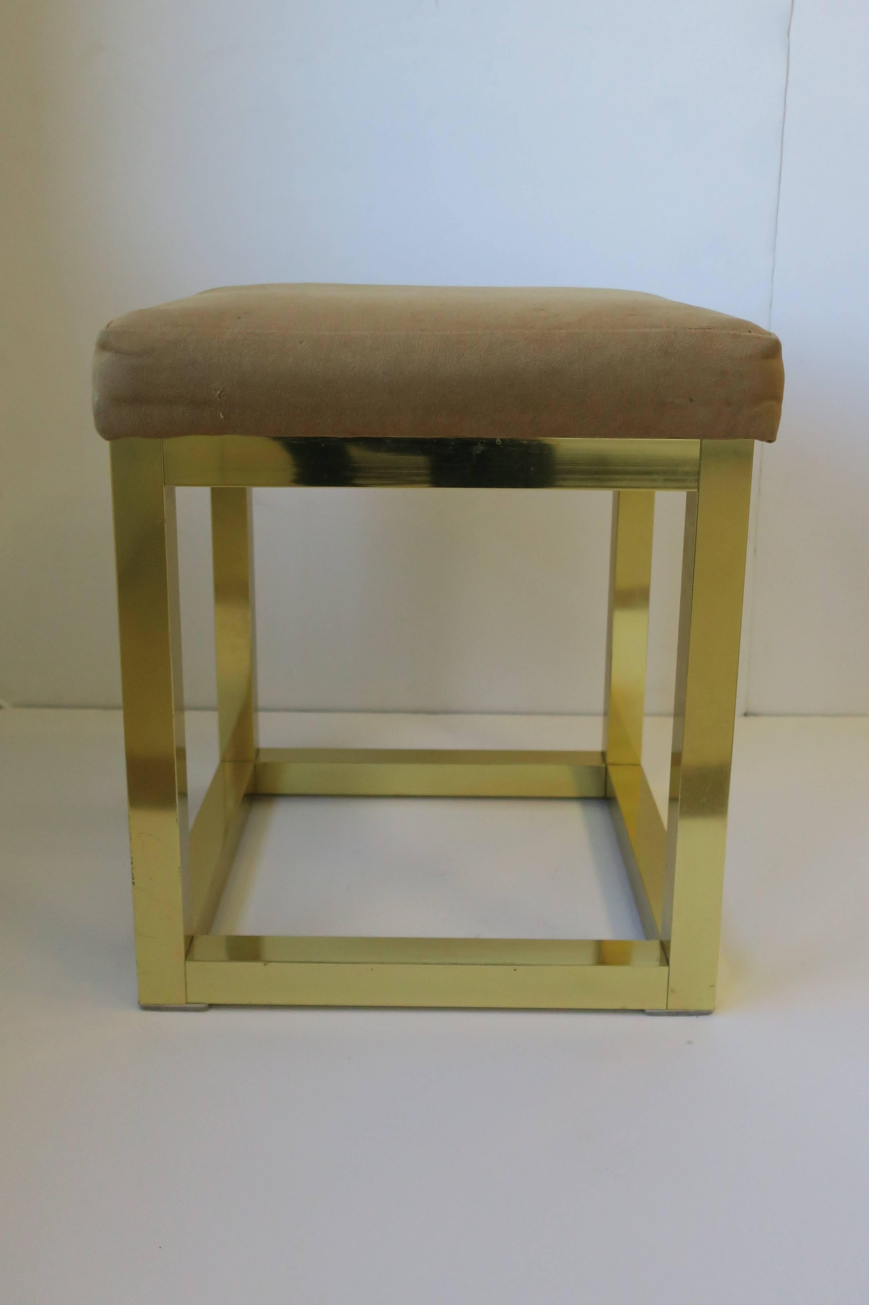 American 1970s Modern Brass Bench or Stool in the Style of Designer Paul Evans For Sale