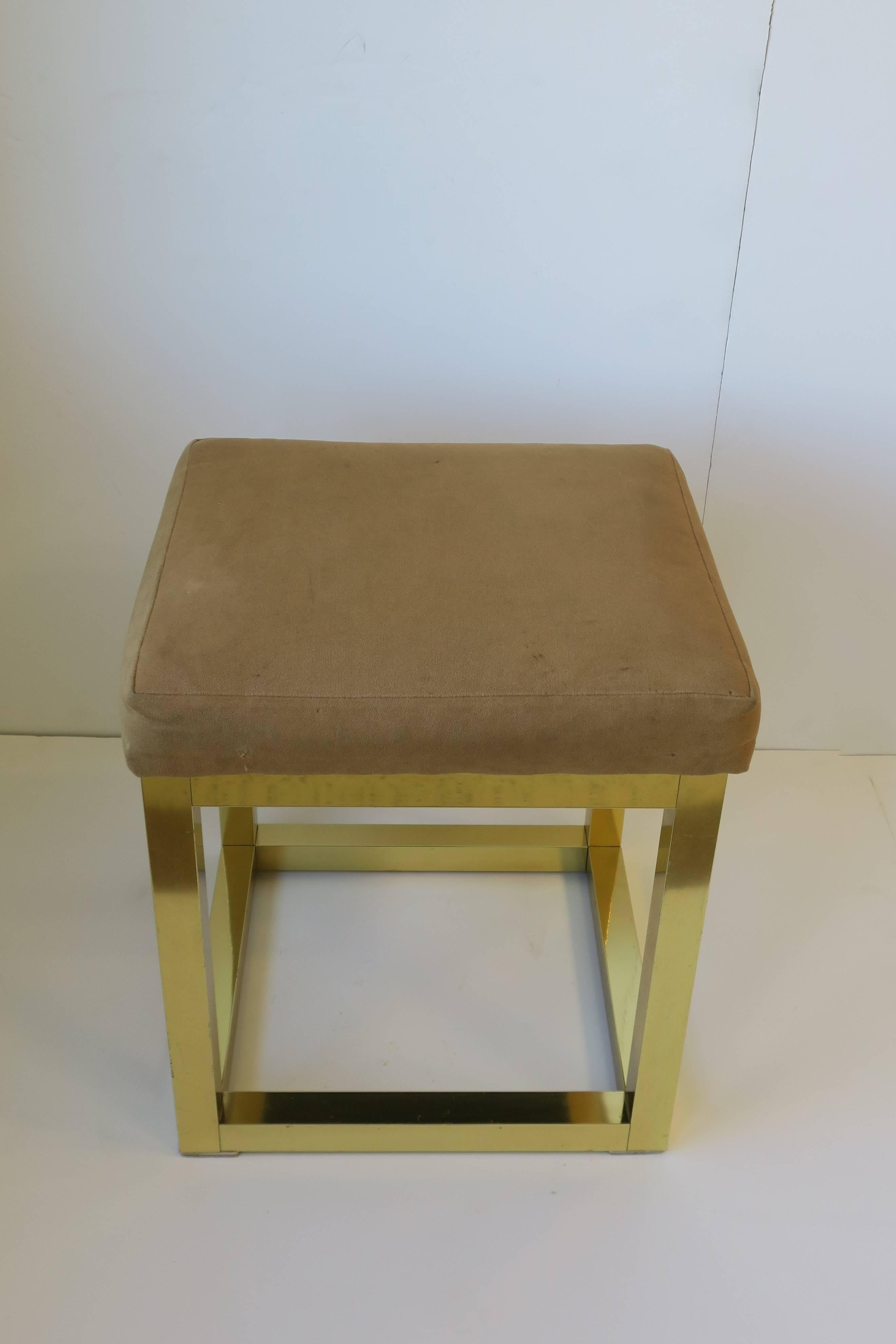 1970s Modern Brass Bench or Stool in the Style of Designer Paul Evans In Good Condition For Sale In New York, NY