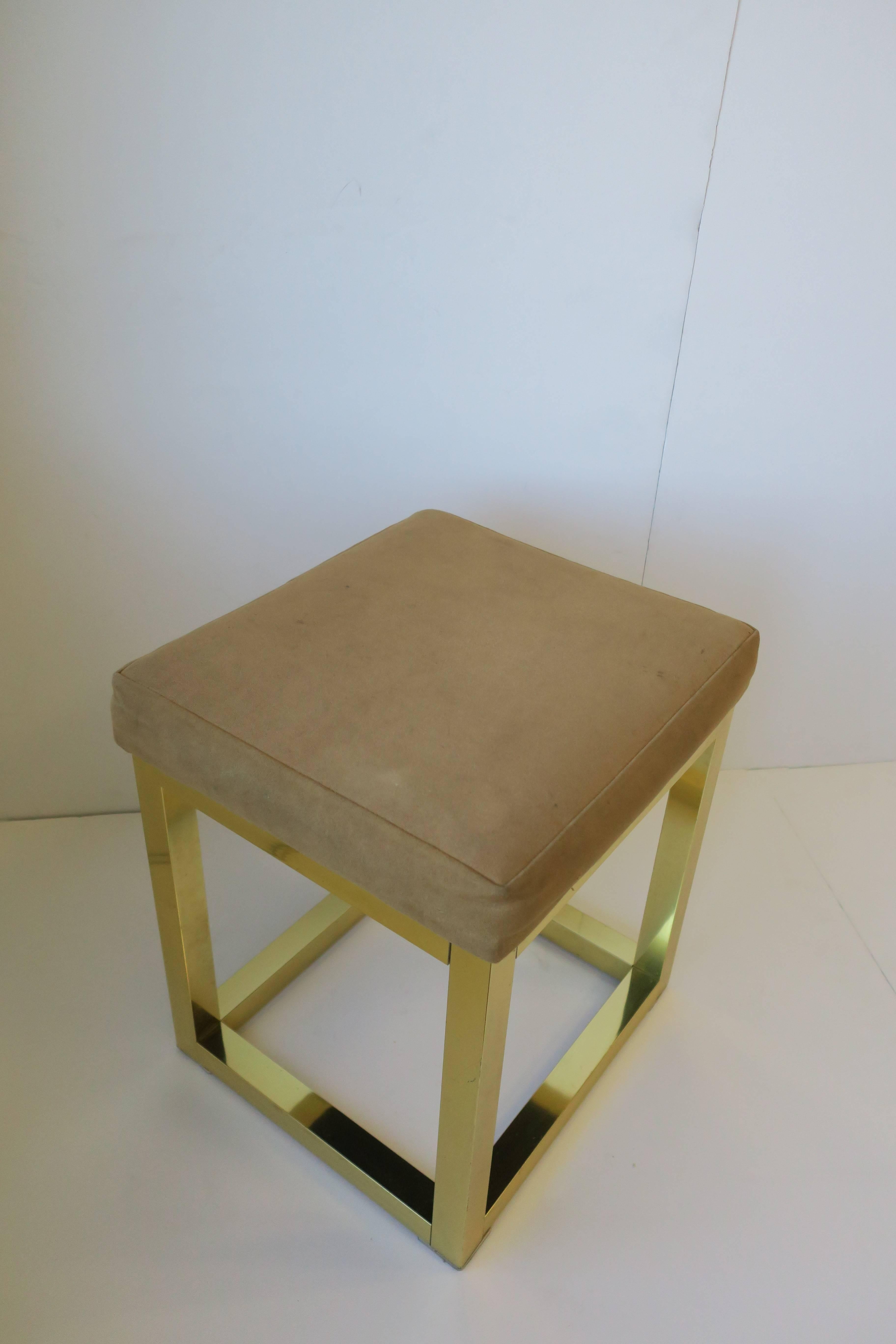 1970s Modern Brass Bench or Stool in the Style of Designer Paul Evans For Sale 4