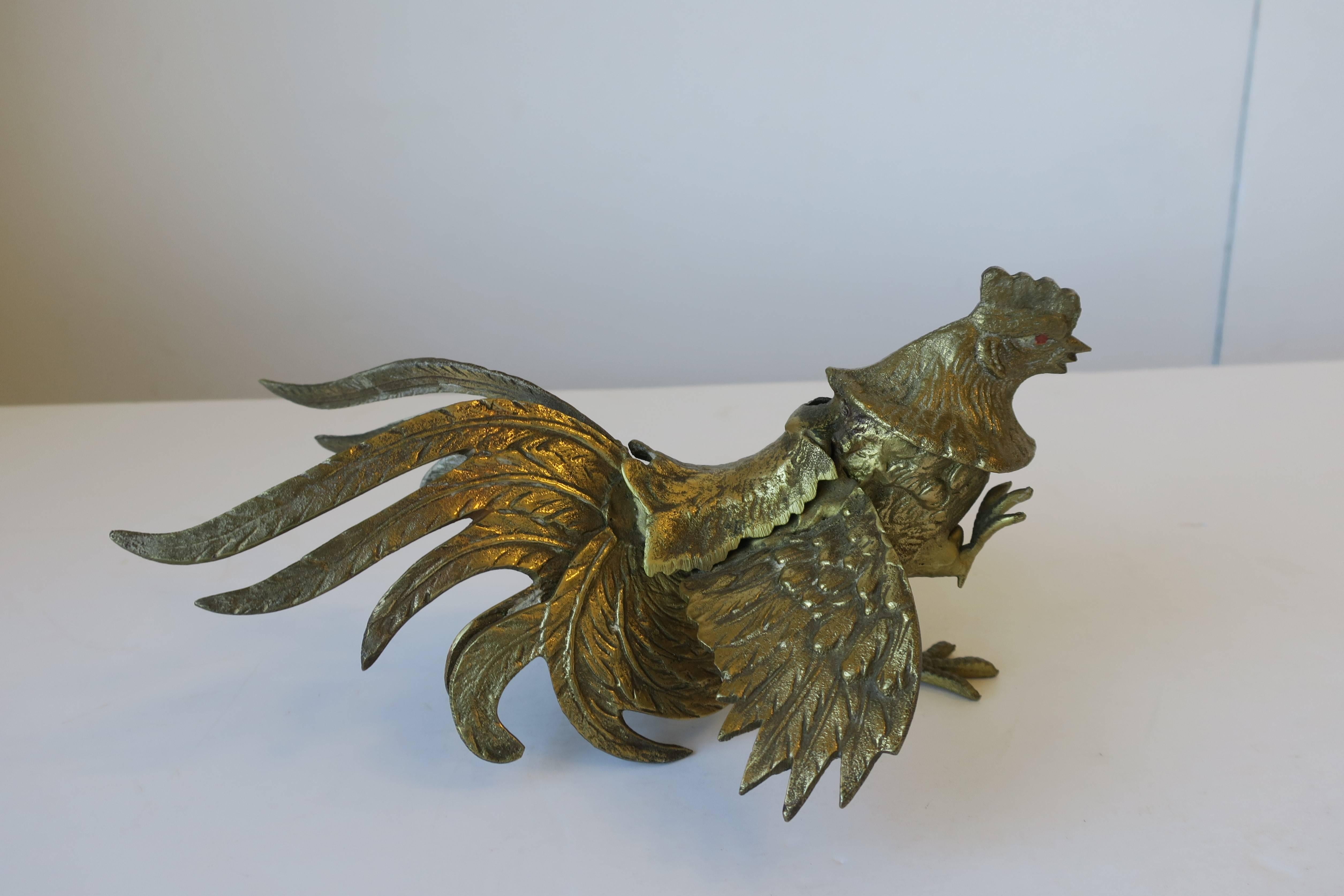 Pair of Mid-Century Brass Rooster Cock Birds, 1960s 4