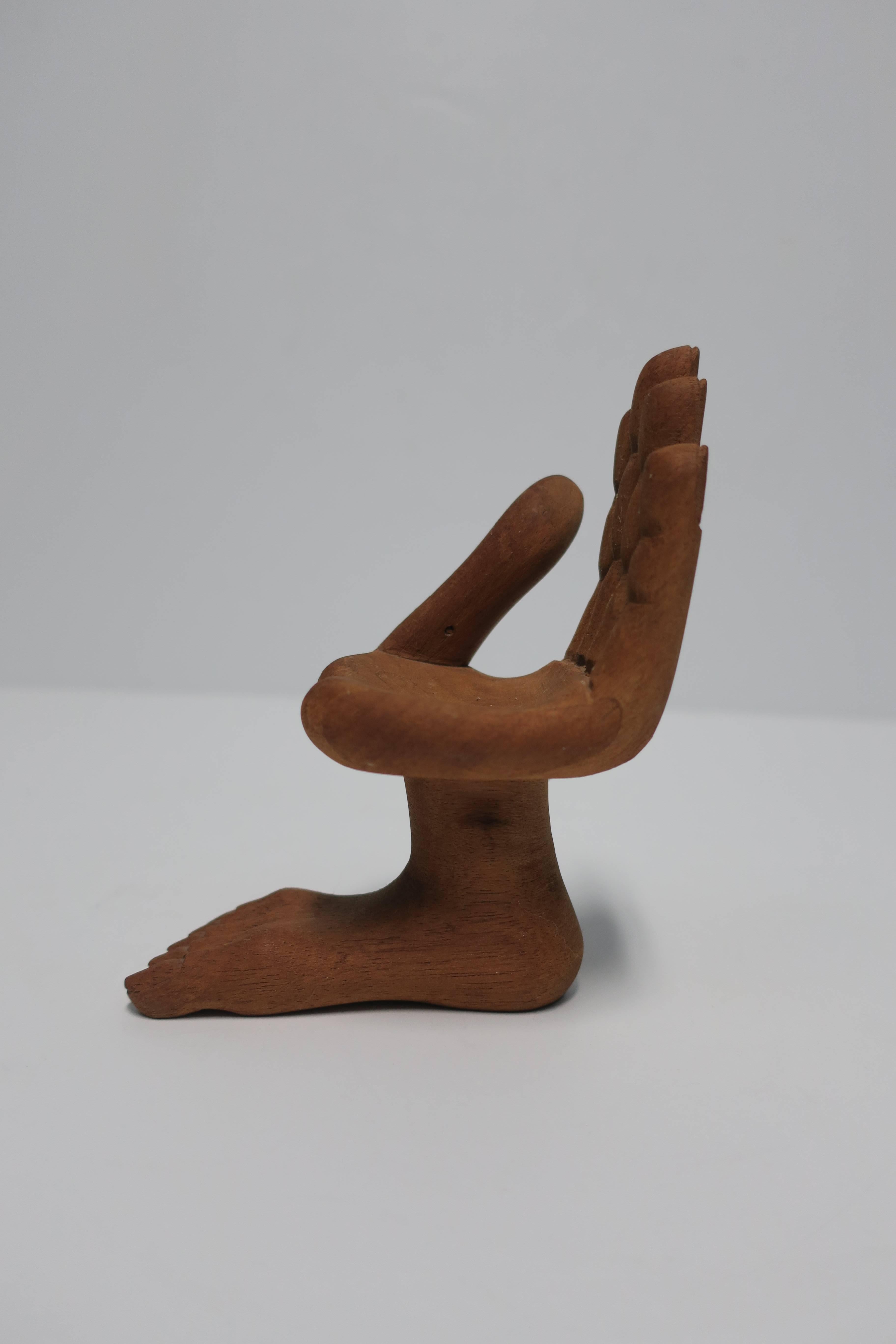 Teak Pedro Friedeberg Hand Chair Decorative Object Sculpture