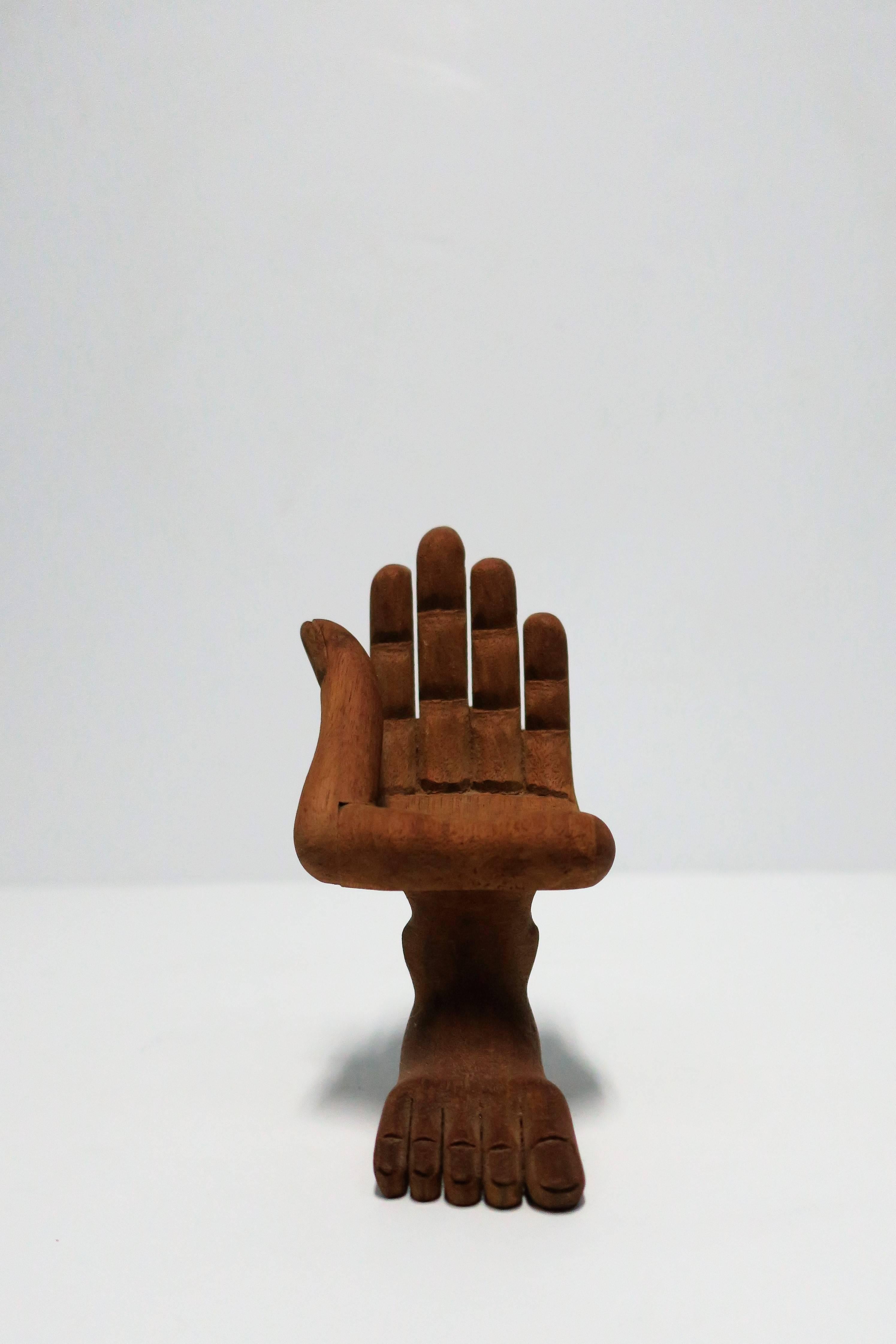 A mini Pedro Friedeberg hand chair decorative object sculpture piece. A great piece for a shelf, desk, credenza, etc.  

Measurements include: 5.58 inches high x 2.75 H x 3.5 D. 

Item available here online. By request, item can be made available by