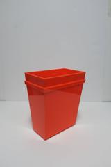 Postmodern Lucite Style Orange Wastebasket