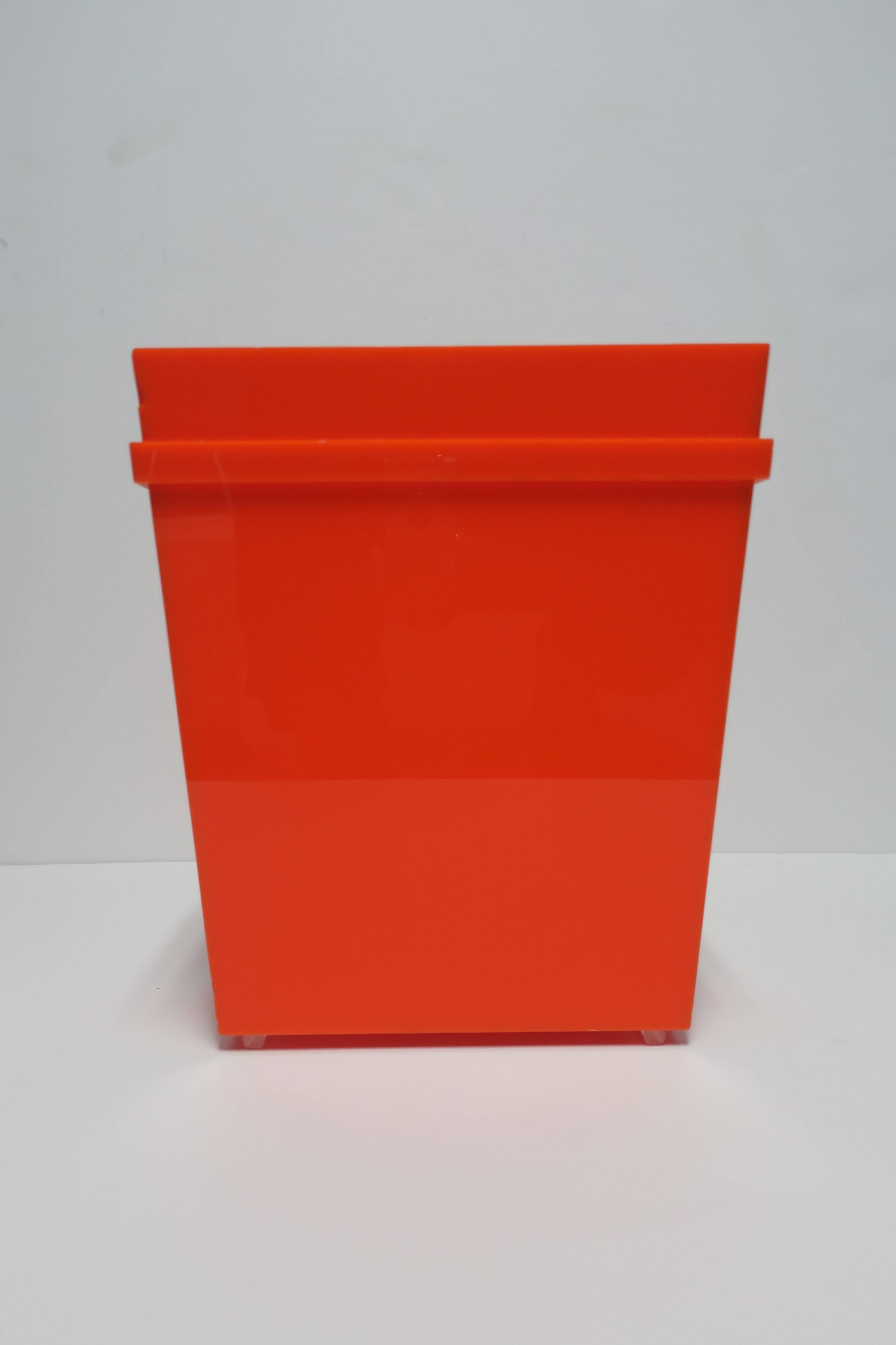 orange waste basket