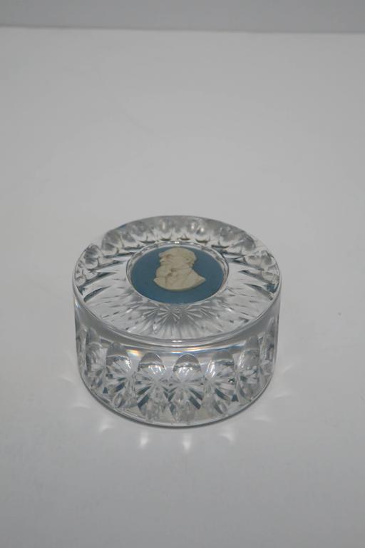 English Wedgwood Jasperware and Crystal Desk Paperweight For Sale at