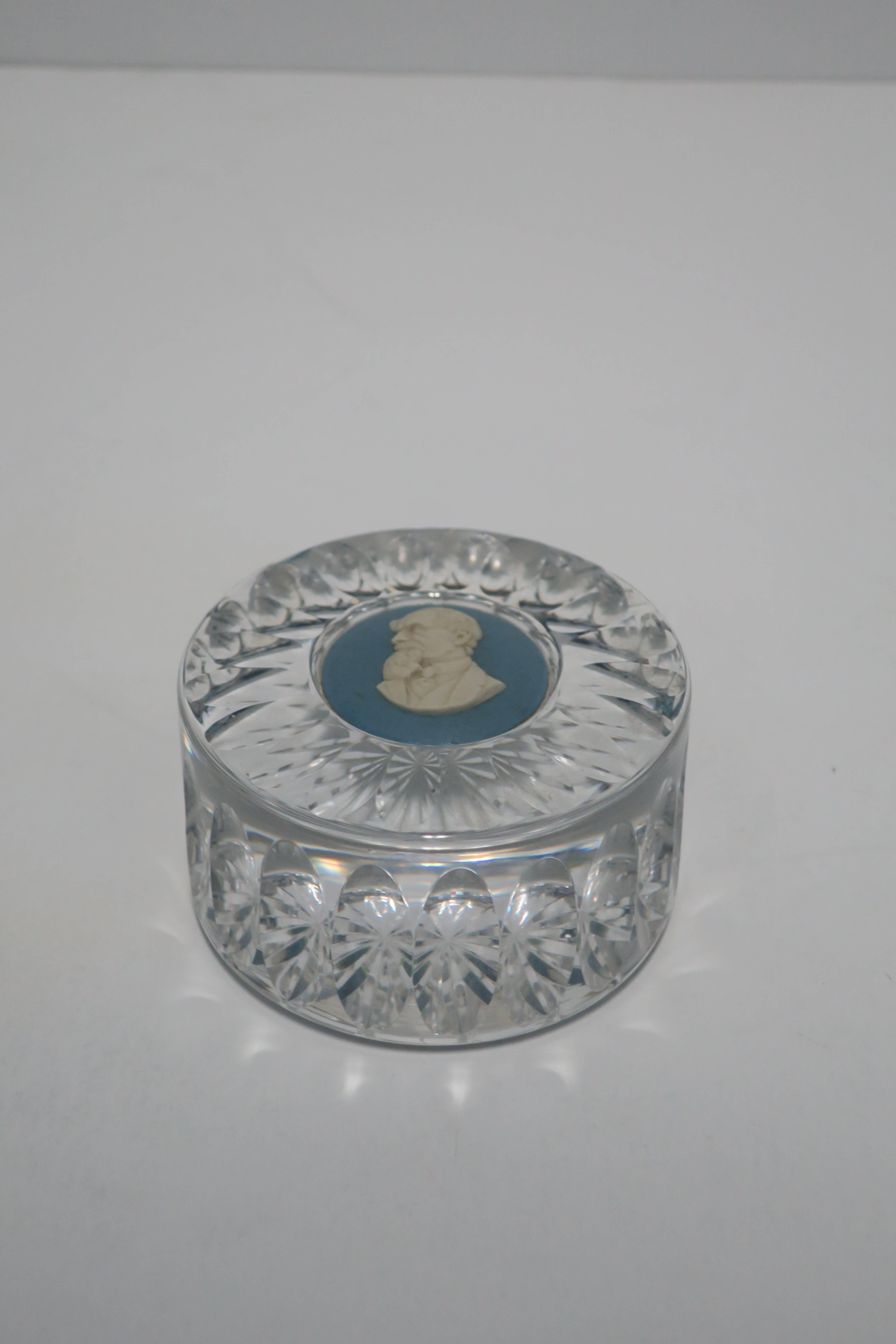 20th Century English Jasperware and Crystal Desk Paperweight