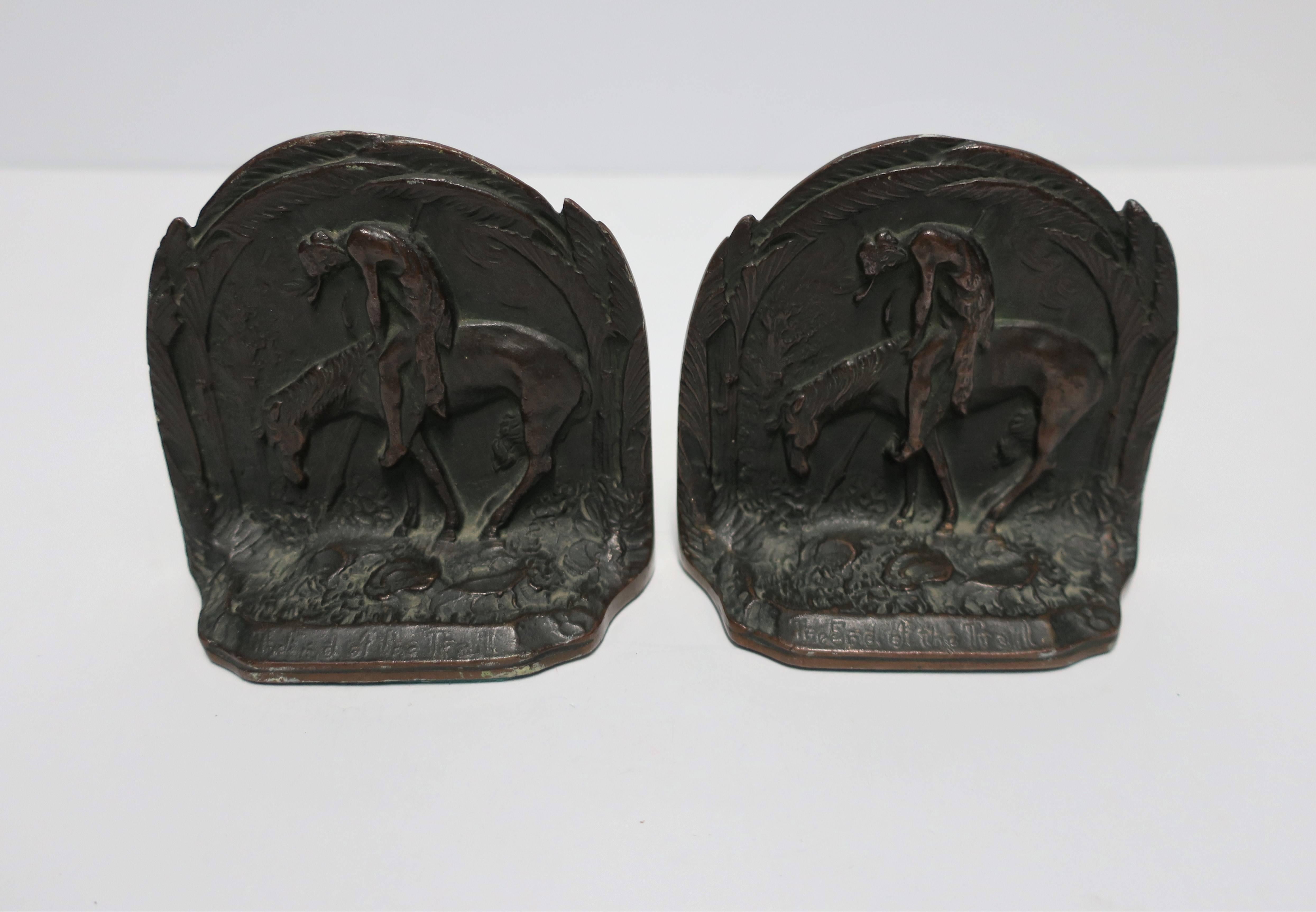 Early 20th Century Horse and Rider Bronze Bookends In Excellent Condition In New York, NY