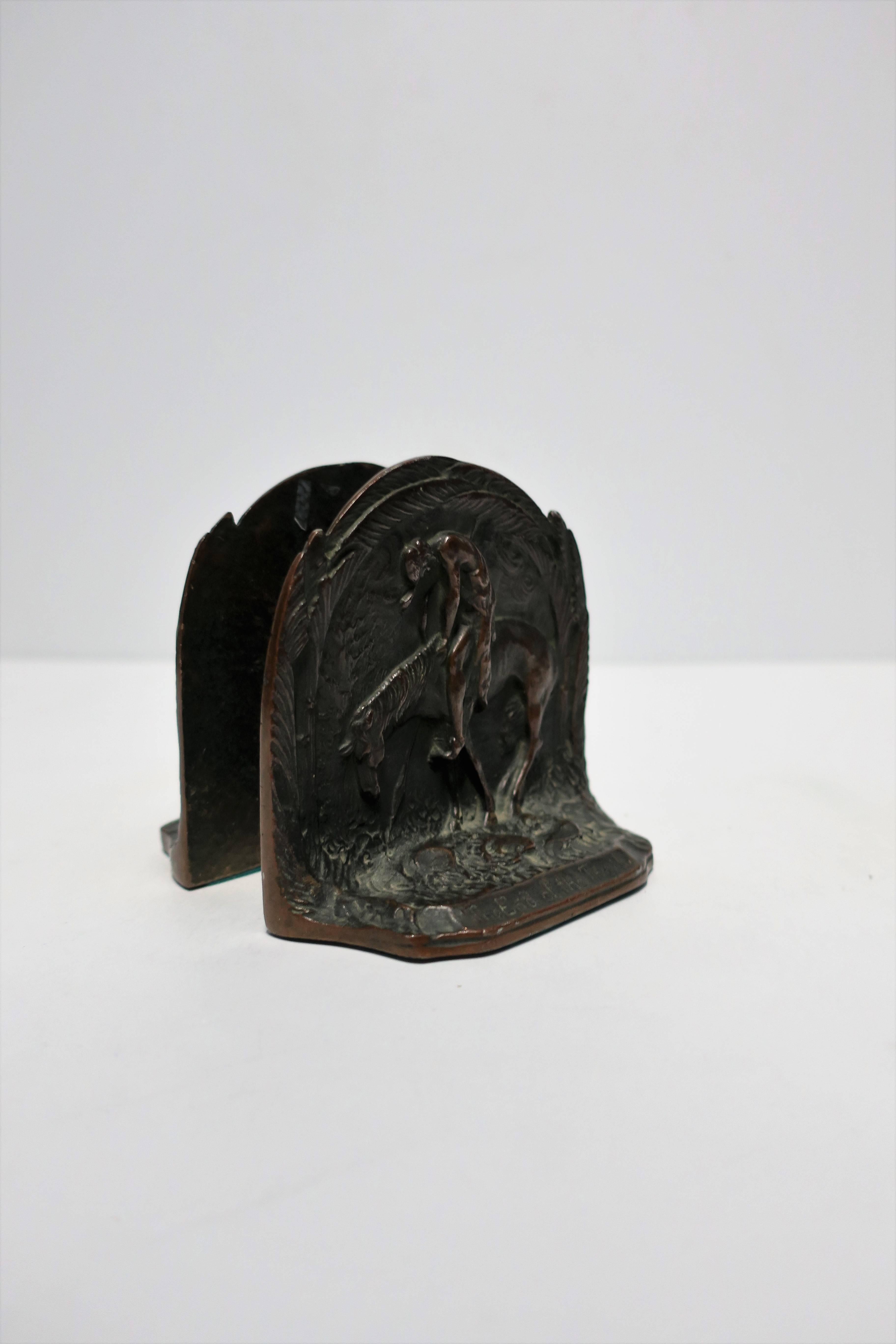 Early 20th Century Horse and Rider Bronze Bookends 1