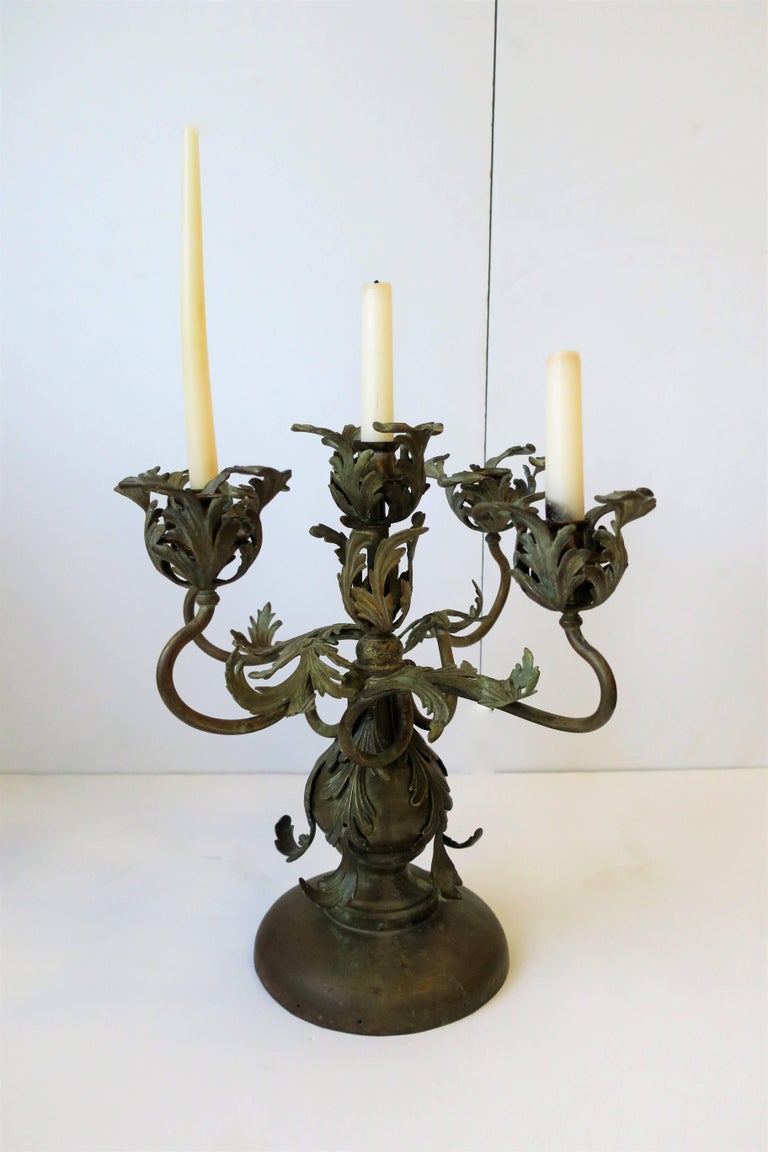 Rococo Brass Candelabra or Candlestick Holder For Sale at 1stdibs