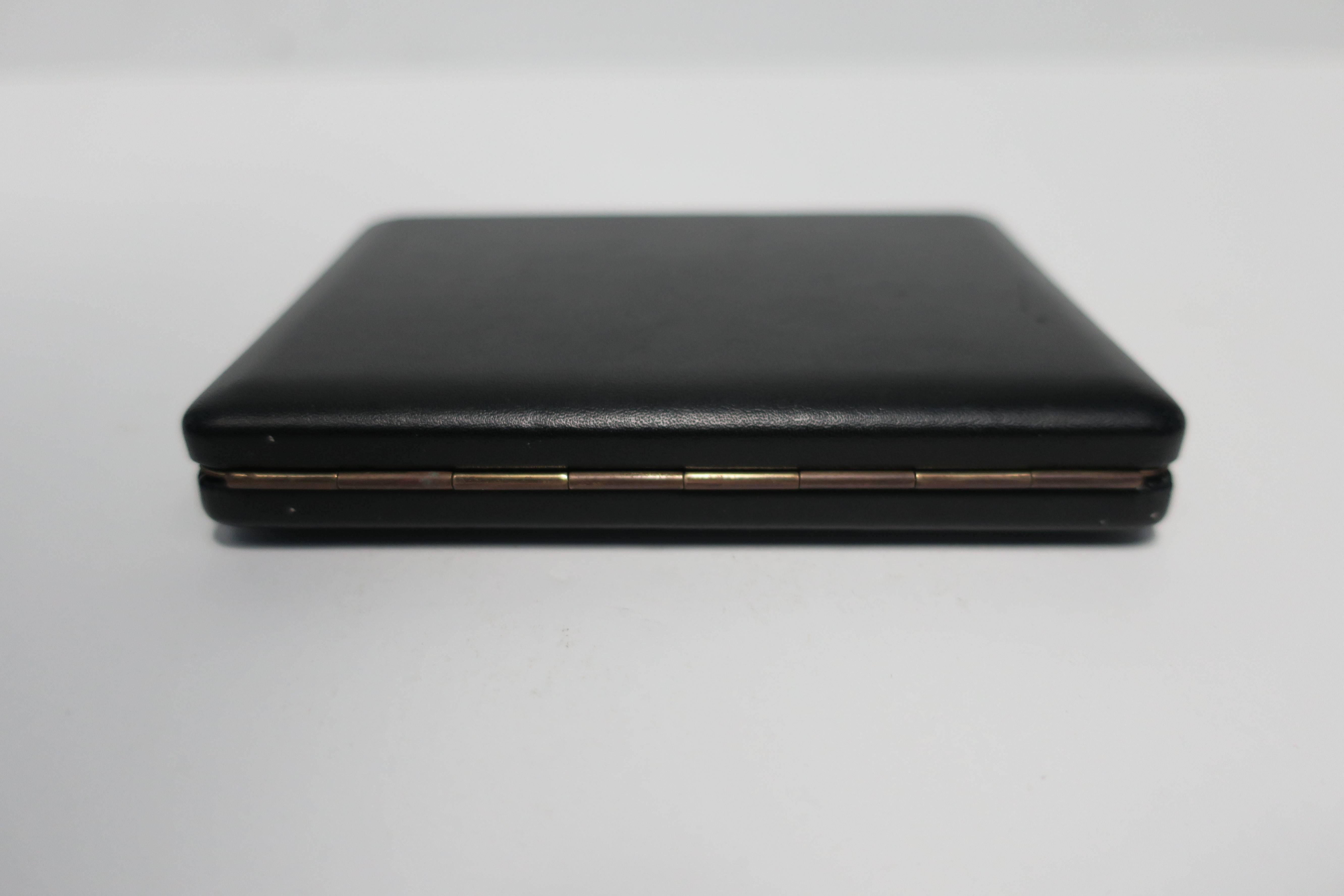 Dunhill Black Leather and Brass Cigarette Holder Case In Good Condition In New York, NY