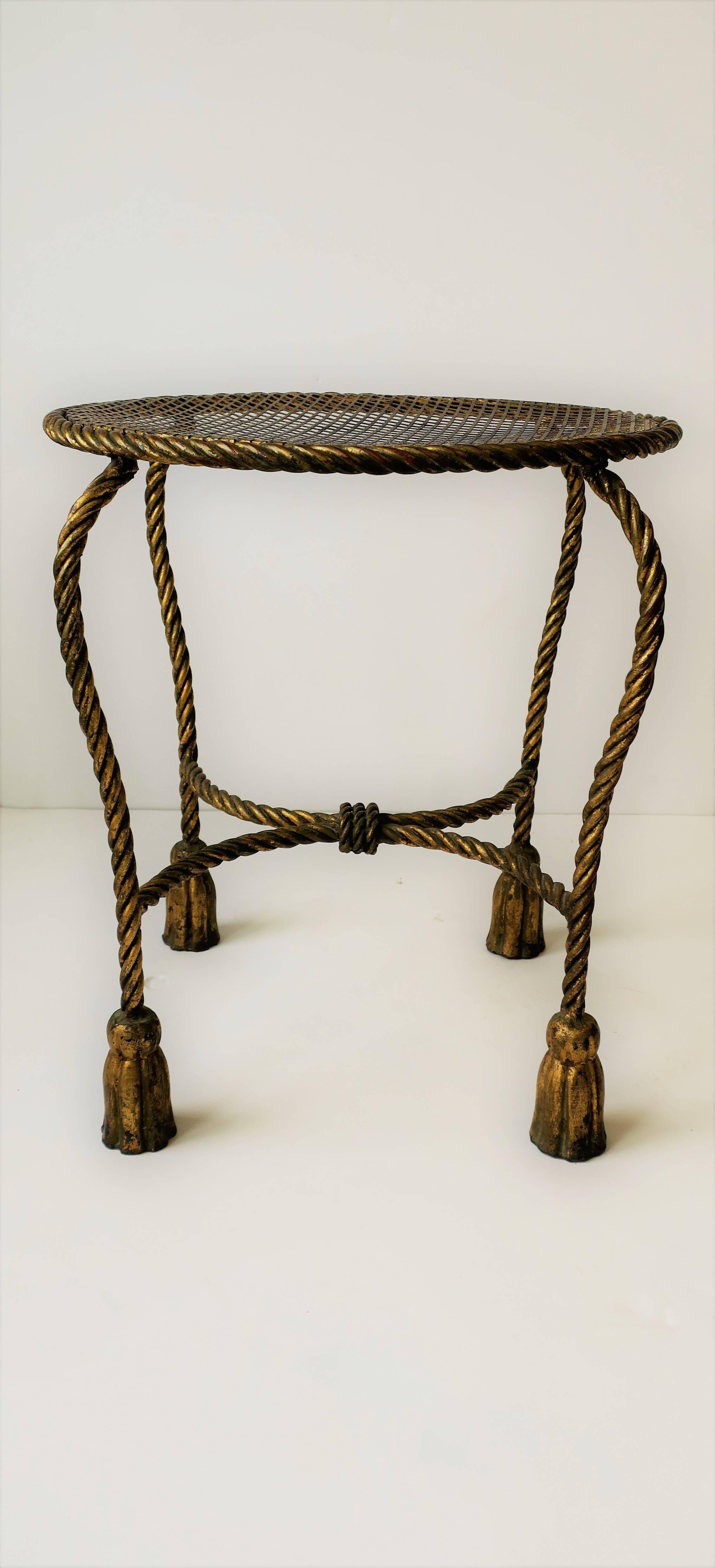 20th Century Midcentury Italian Gold Gilt Stool or Vanity Chair