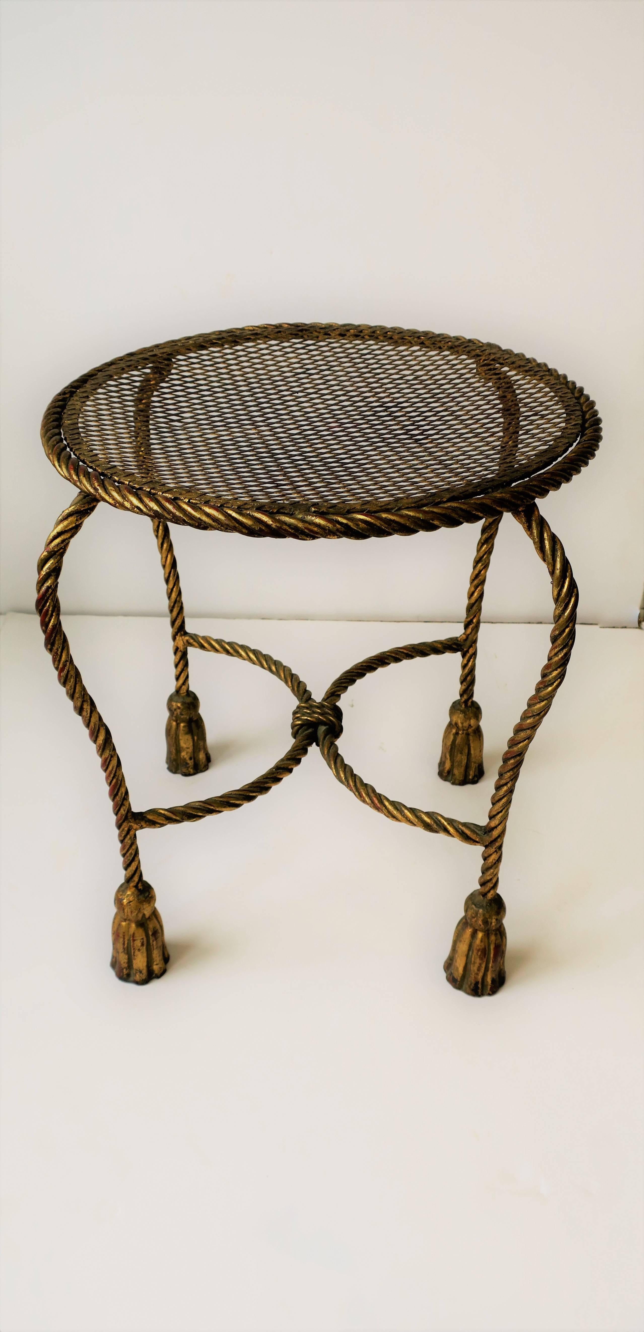 Midcentury Italian Gold Gilt Stool or Vanity Chair 2