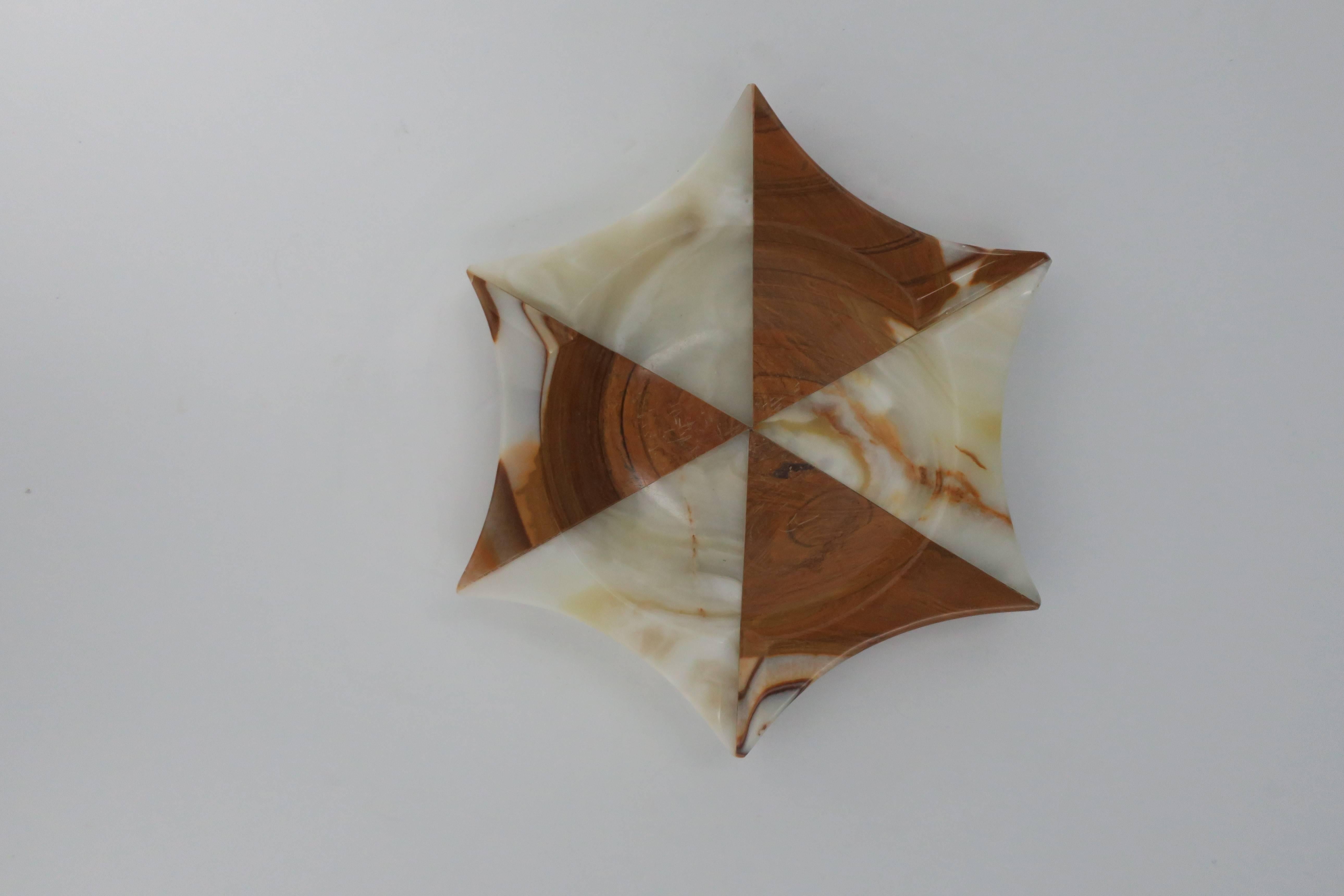 Midcentury Modern Onyx Marble Ashtray or Catch-All Vessel or Bowl In Good Condition In New York, NY