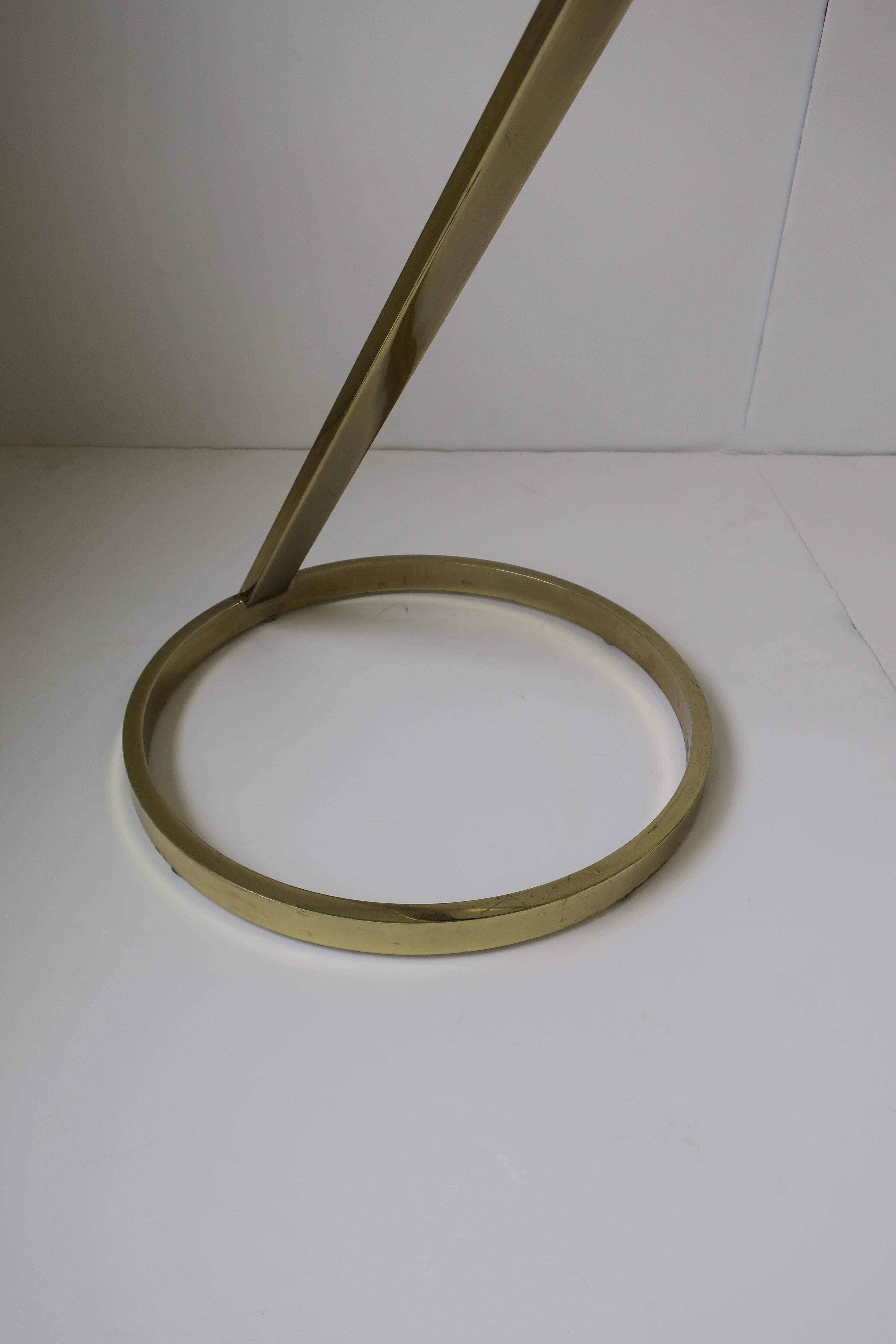 Modern Round Brass and Glass Side or Drinks Table  5