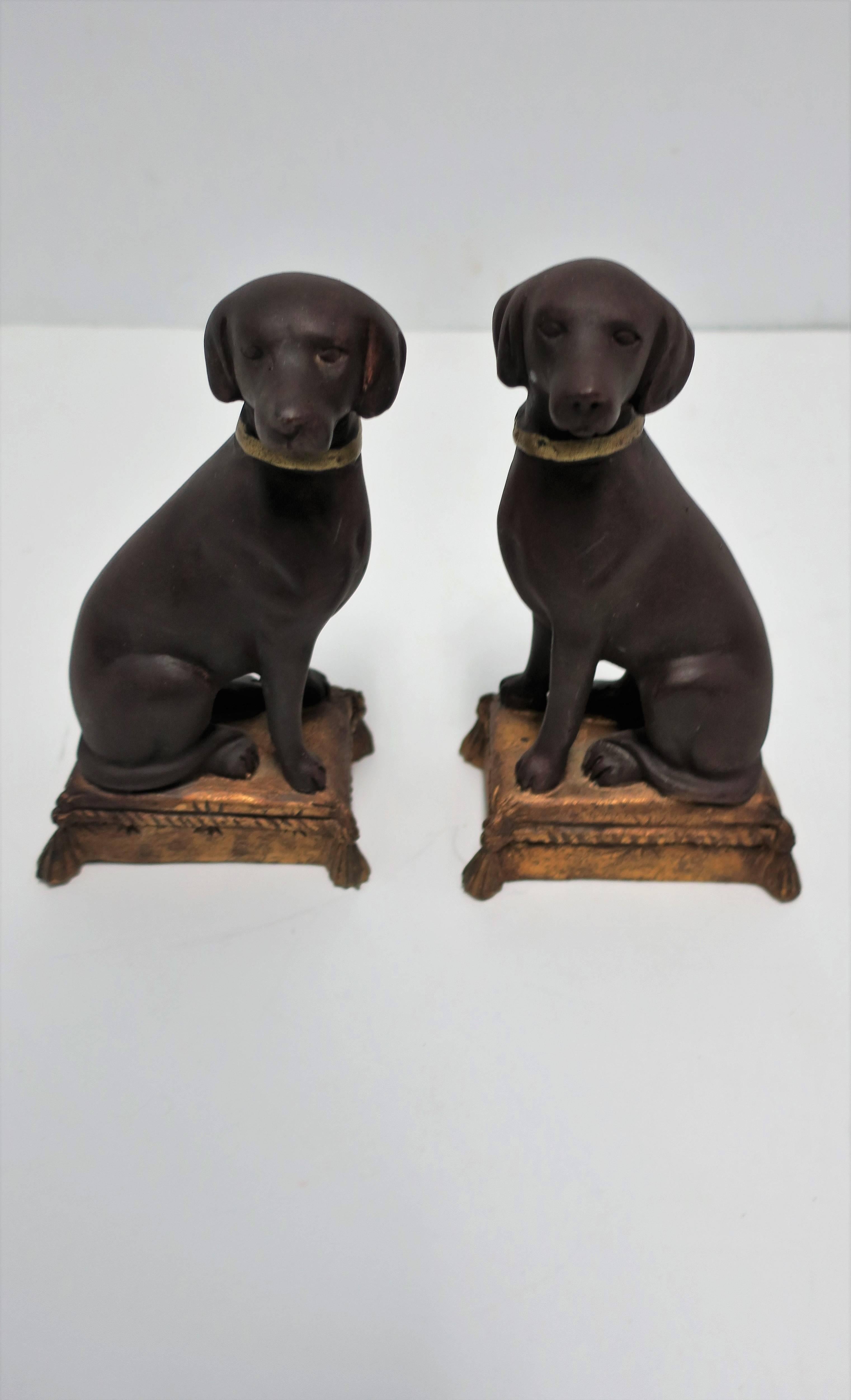 Hand-Painted Vintage Pair of Retriever Dog Bookends