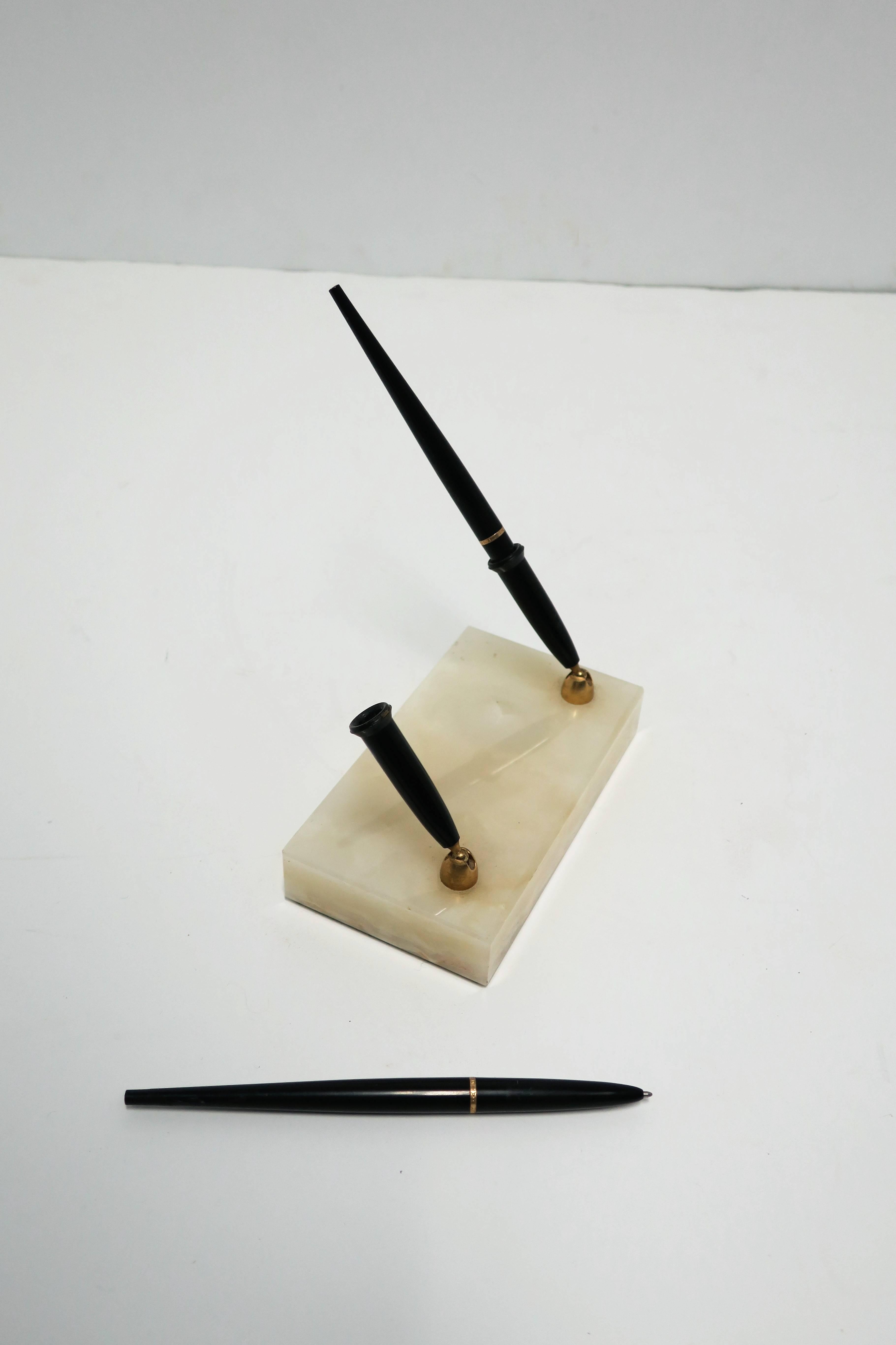 Modern Onyx Marble Pen Desk Set, ca. 1970s In Good Condition In New York, NY