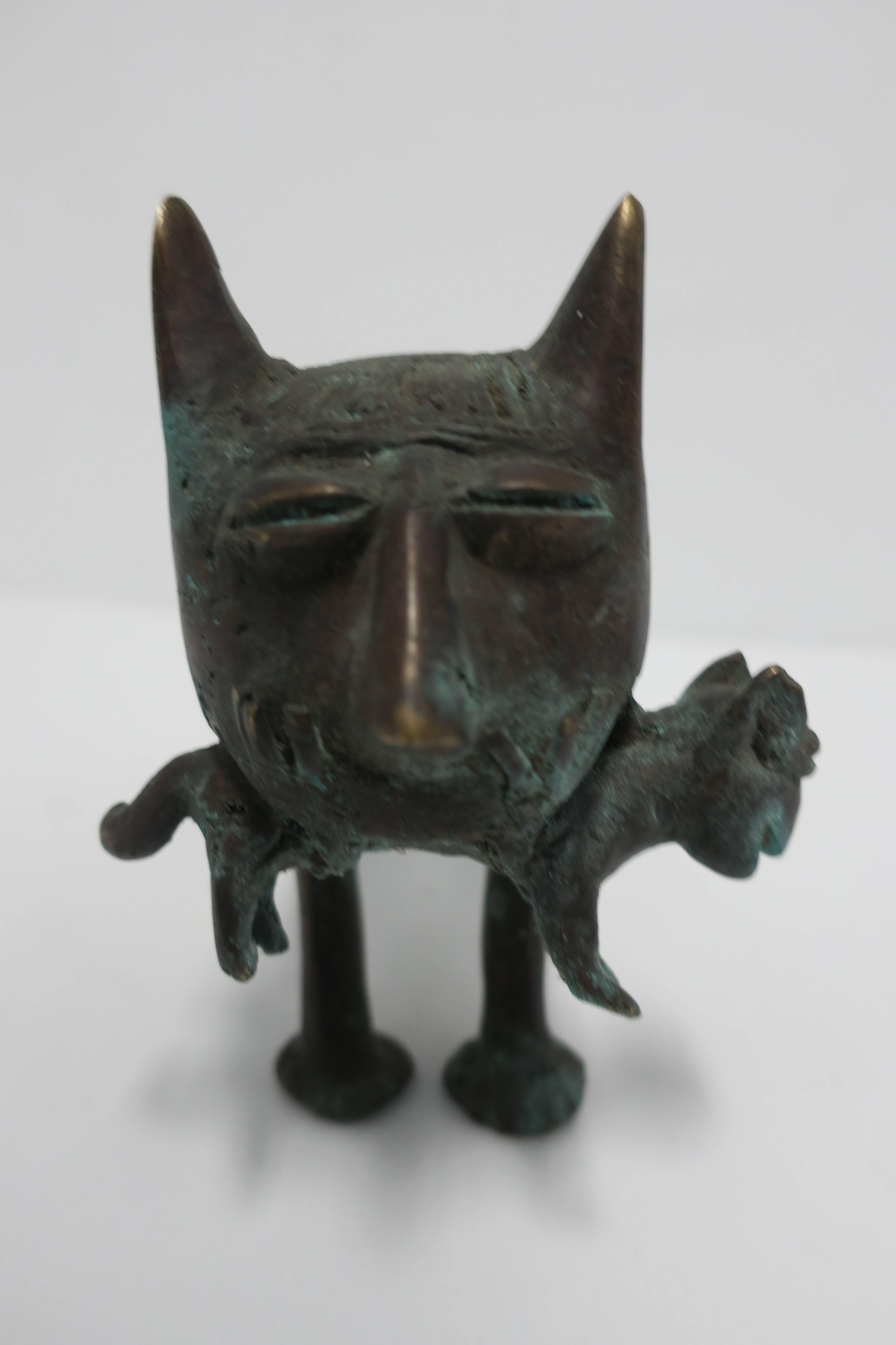 Modern Bronze Cat Sculpture, Africa 2