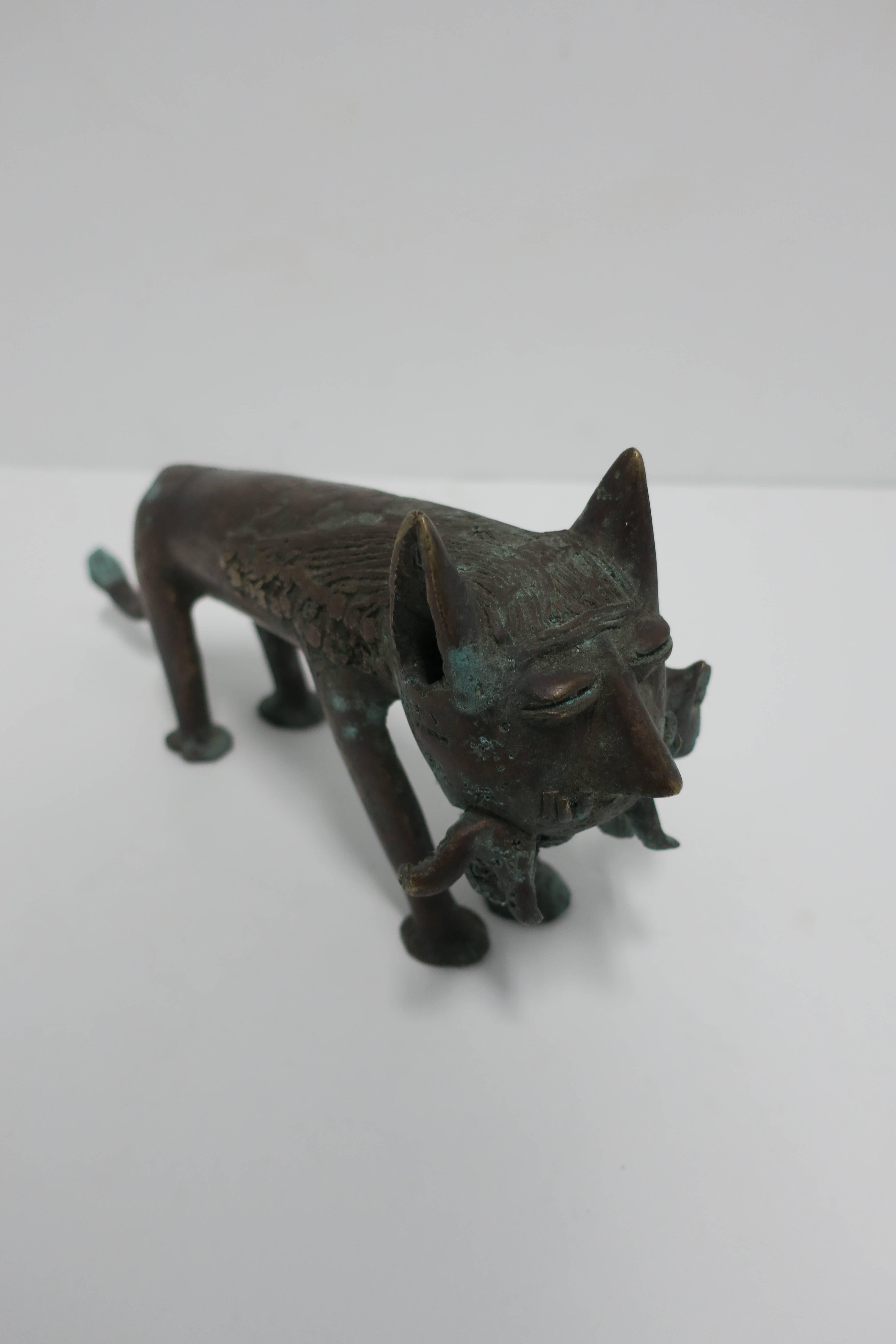Modern Bronze Cat Sculpture, Africa 3