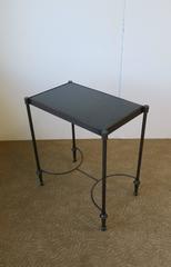 Small Side or End Table with Black Granite Marble Top in the Style of Jansen