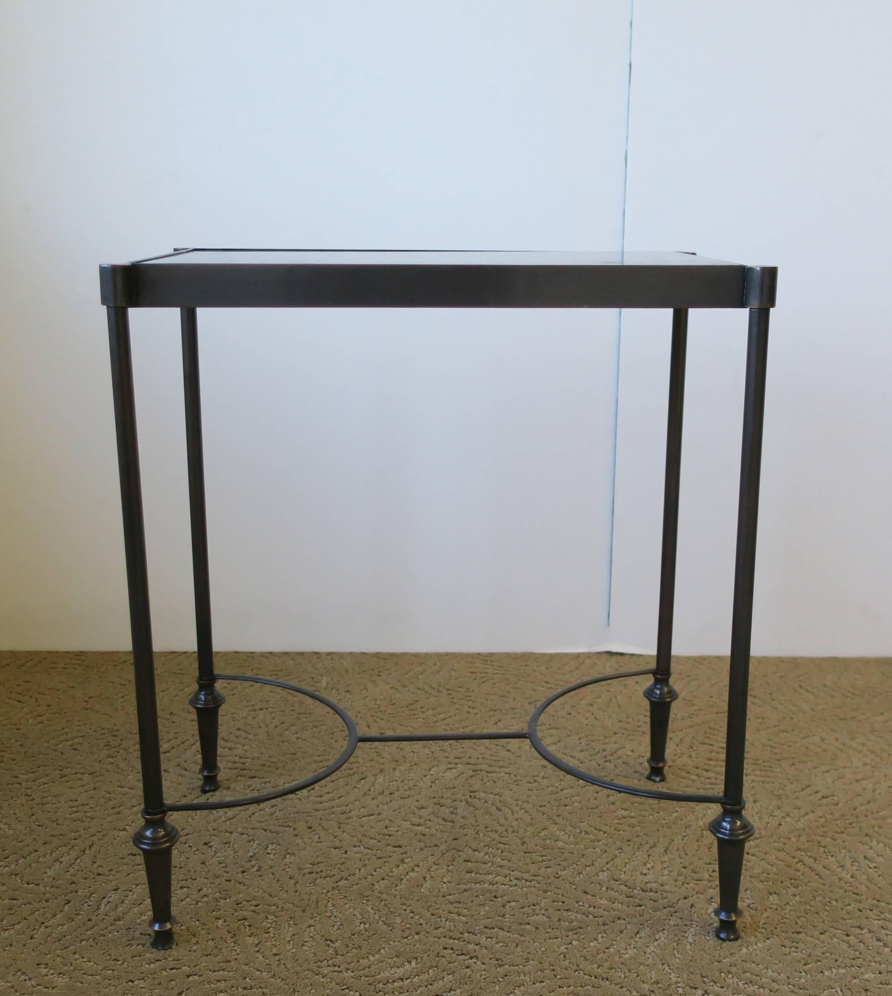 Neoclassical Revival Small Side or End Table with Black Granite Marble Top in the Style of Jansen