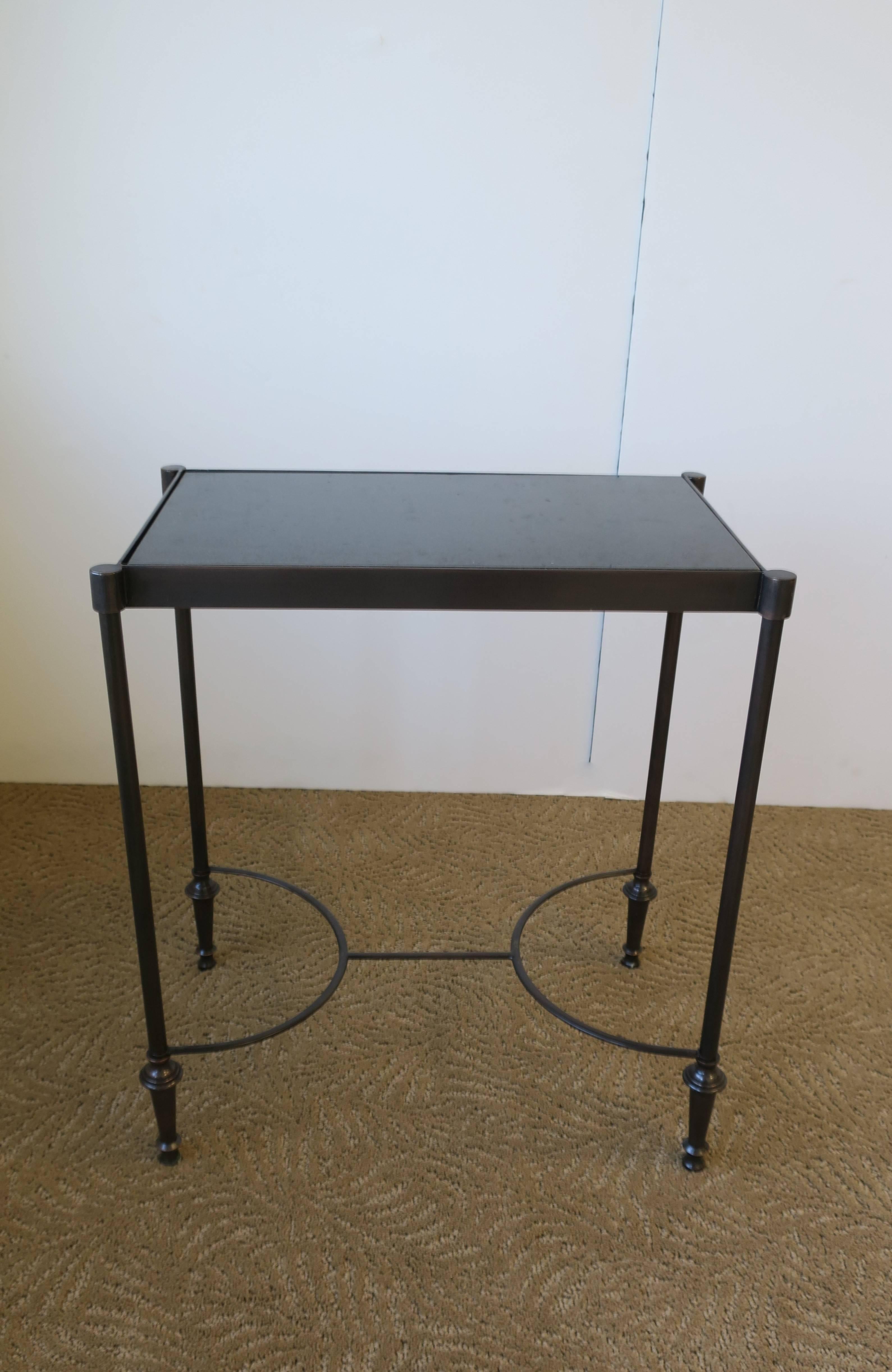 Small Side or End Table with Black Granite Marble Top in the Style of Jansen In Excellent Condition In New York, NY