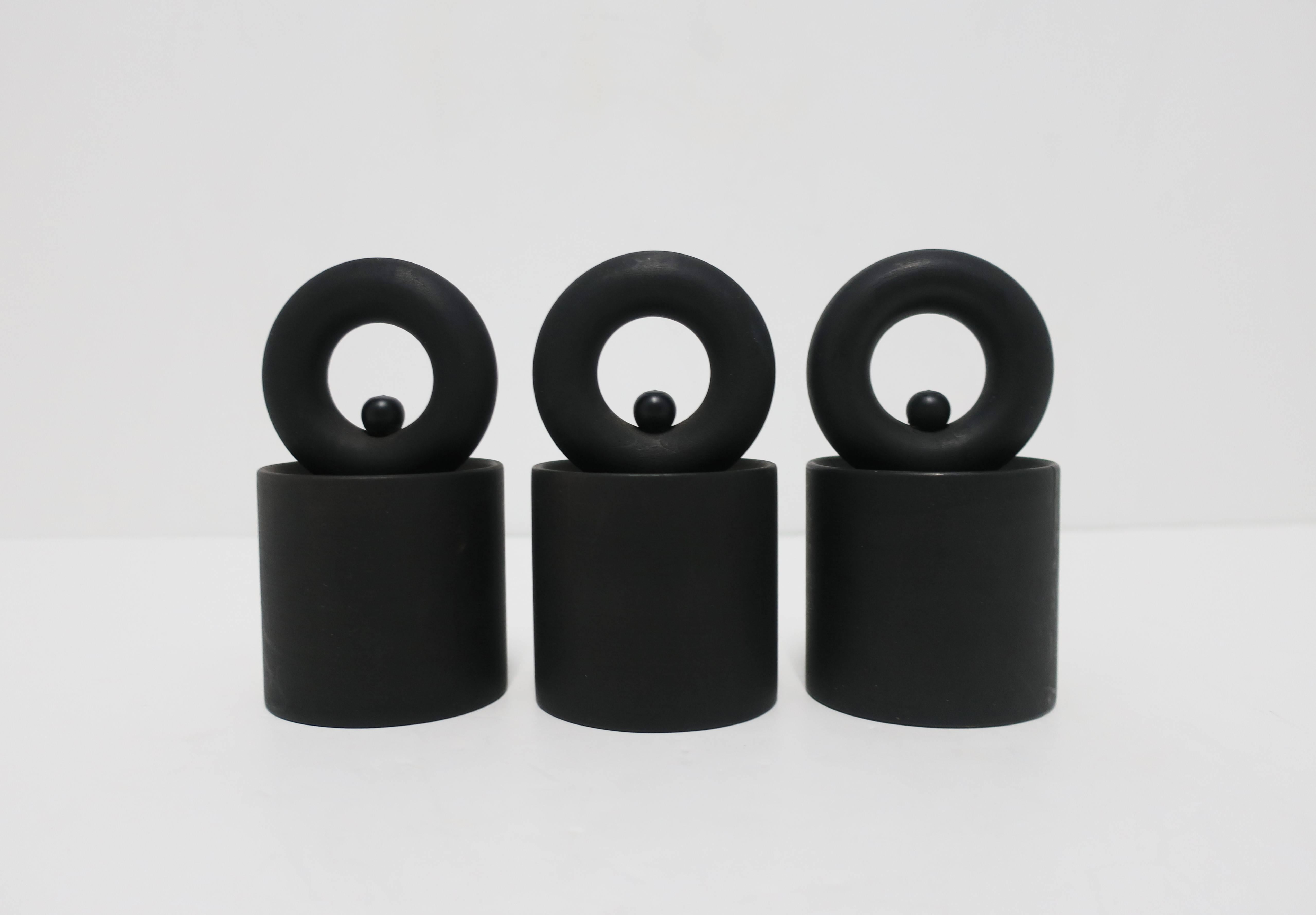 French Postmodern Black Salt and Pepper Sculpture Mills 6