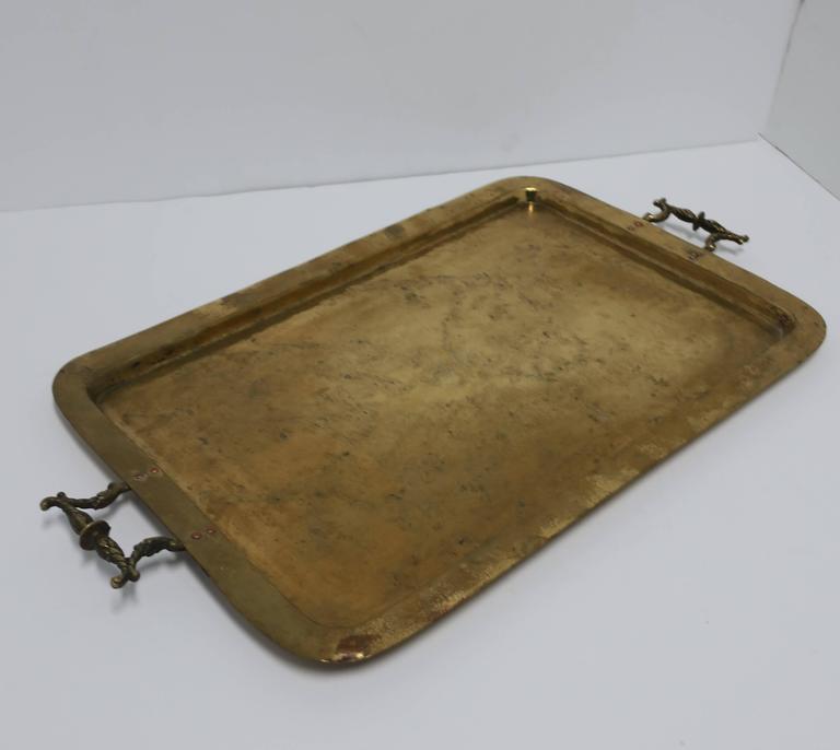 Beautiful Antique Brass Serving Tray at 1stDibs