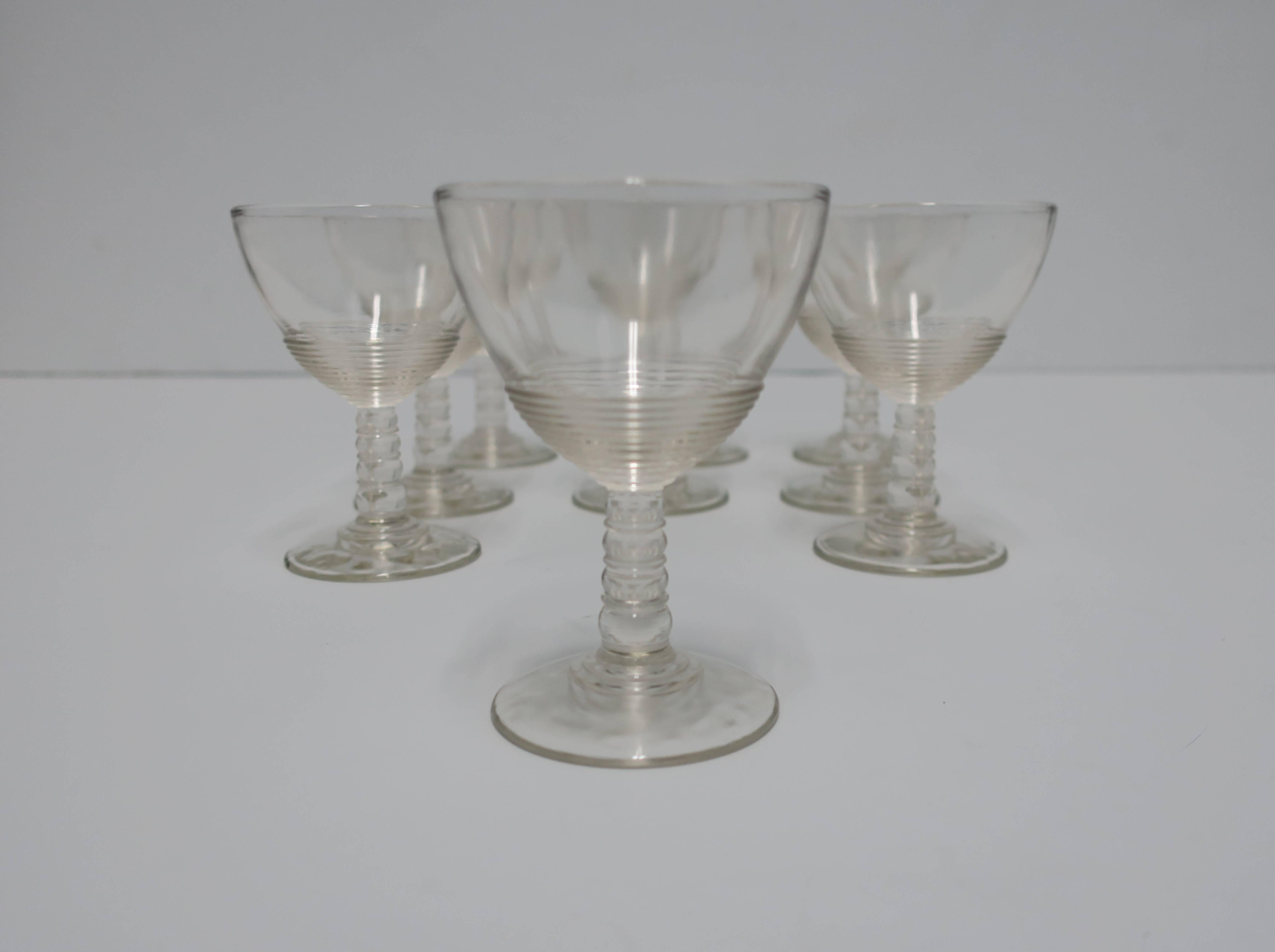 Modern Clear Glassware Set of 9, circa 1920s In Good Condition In New York, NY