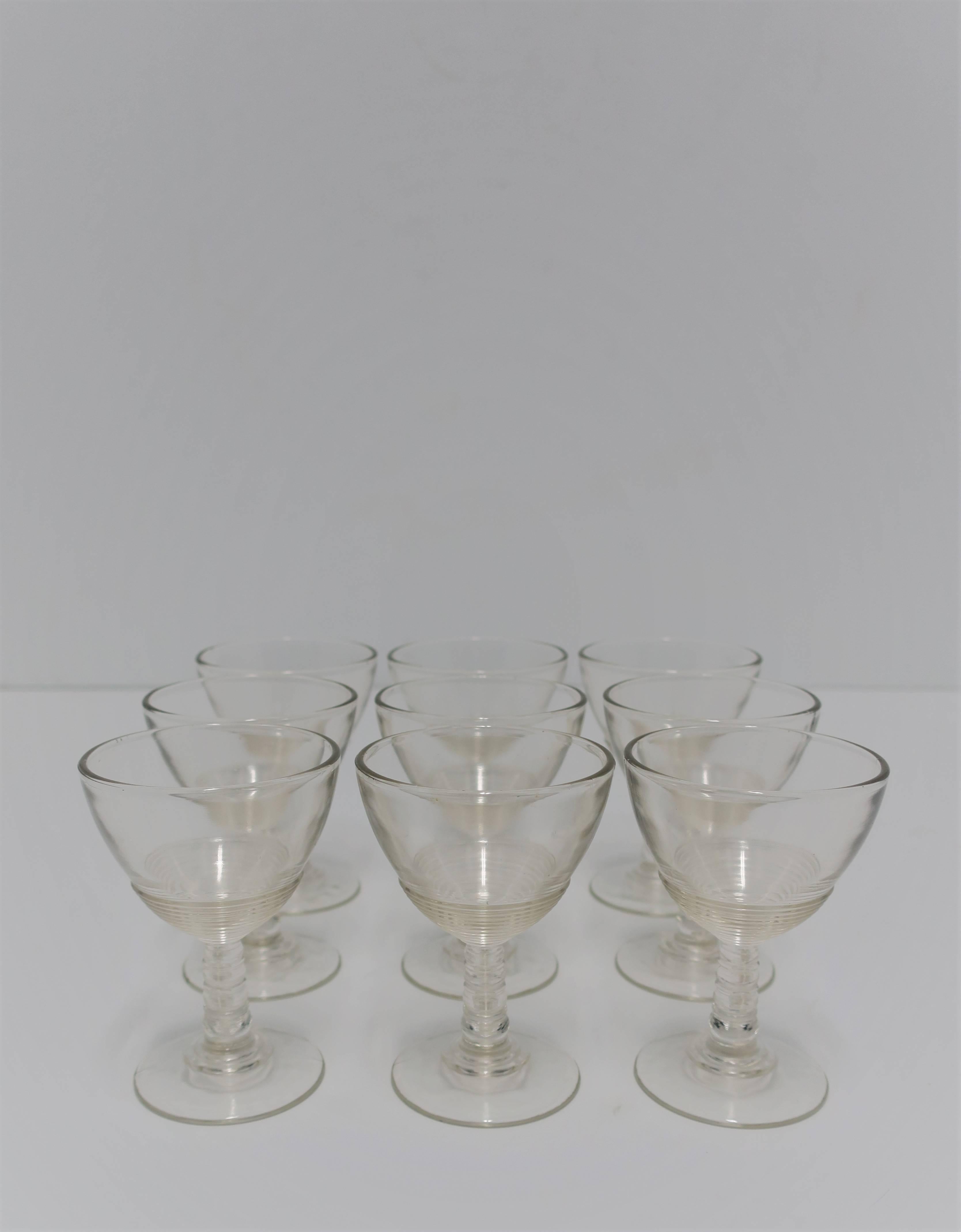 Modern Clear Glassware Set of 9, circa 1920s 1